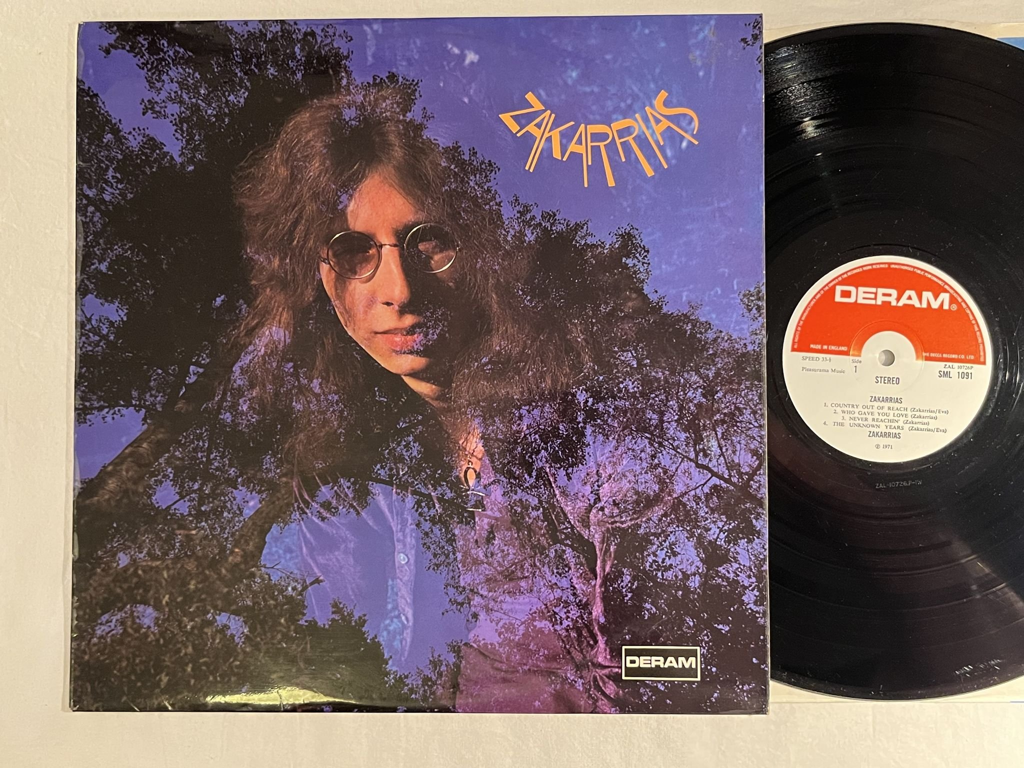 Omslagsbild för skivan ZAKKARIAS s/t LP -71 UK DERAM SML 1091 *** MEGA RARE PSYCH ***