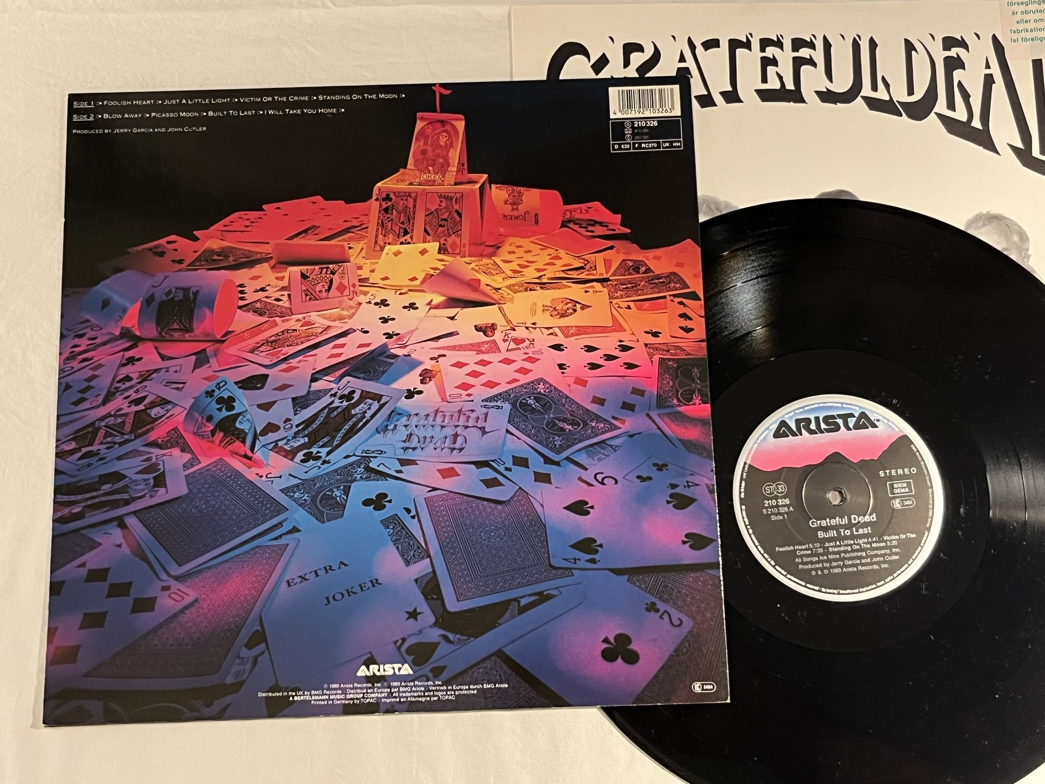 Omslagsbild för skivan GRATEFUL DEAD built to last LP -89 Ger ARISTA 210326