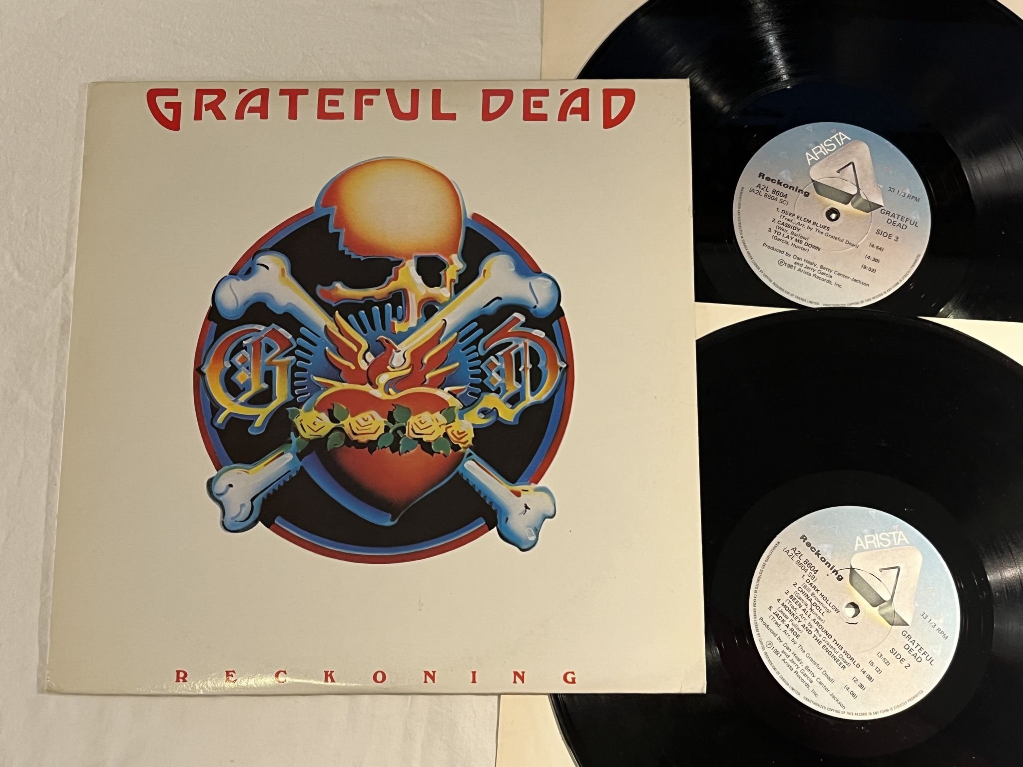 Omslagsbild för skivan GRATEFUL DEAD Reckoning 2xLP -81 Can ARISTA A2L 8604