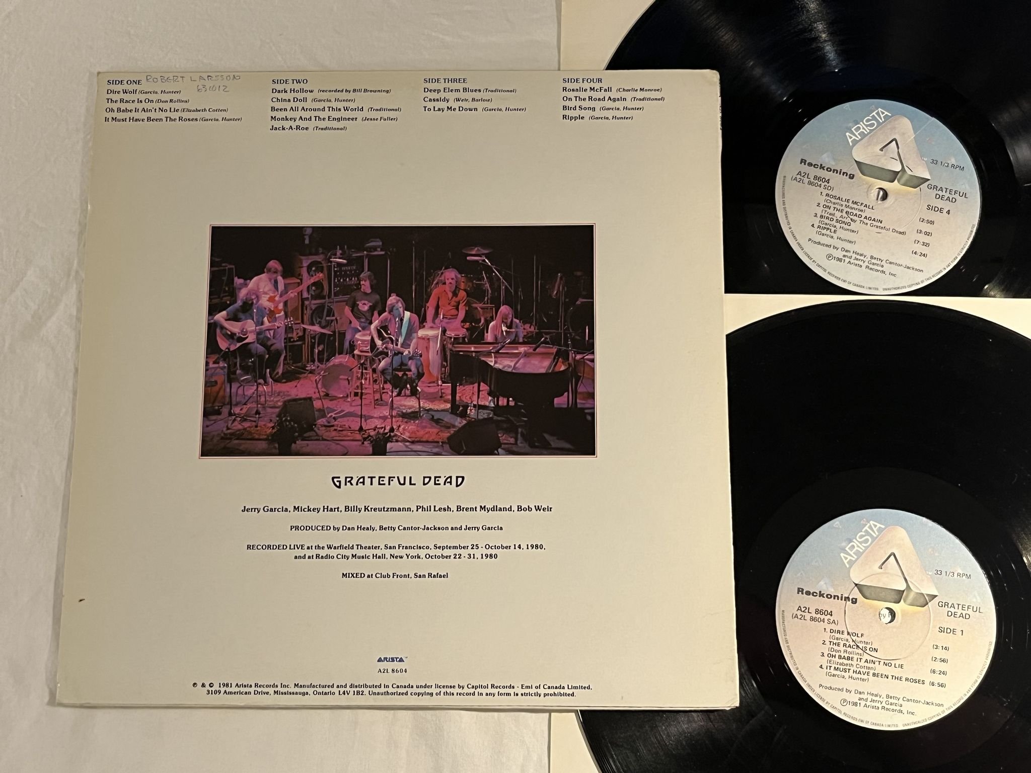 Omslagsbild för skivan GRATEFUL DEAD Reckoning 2xLP -81 Can ARISTA A2L 8604