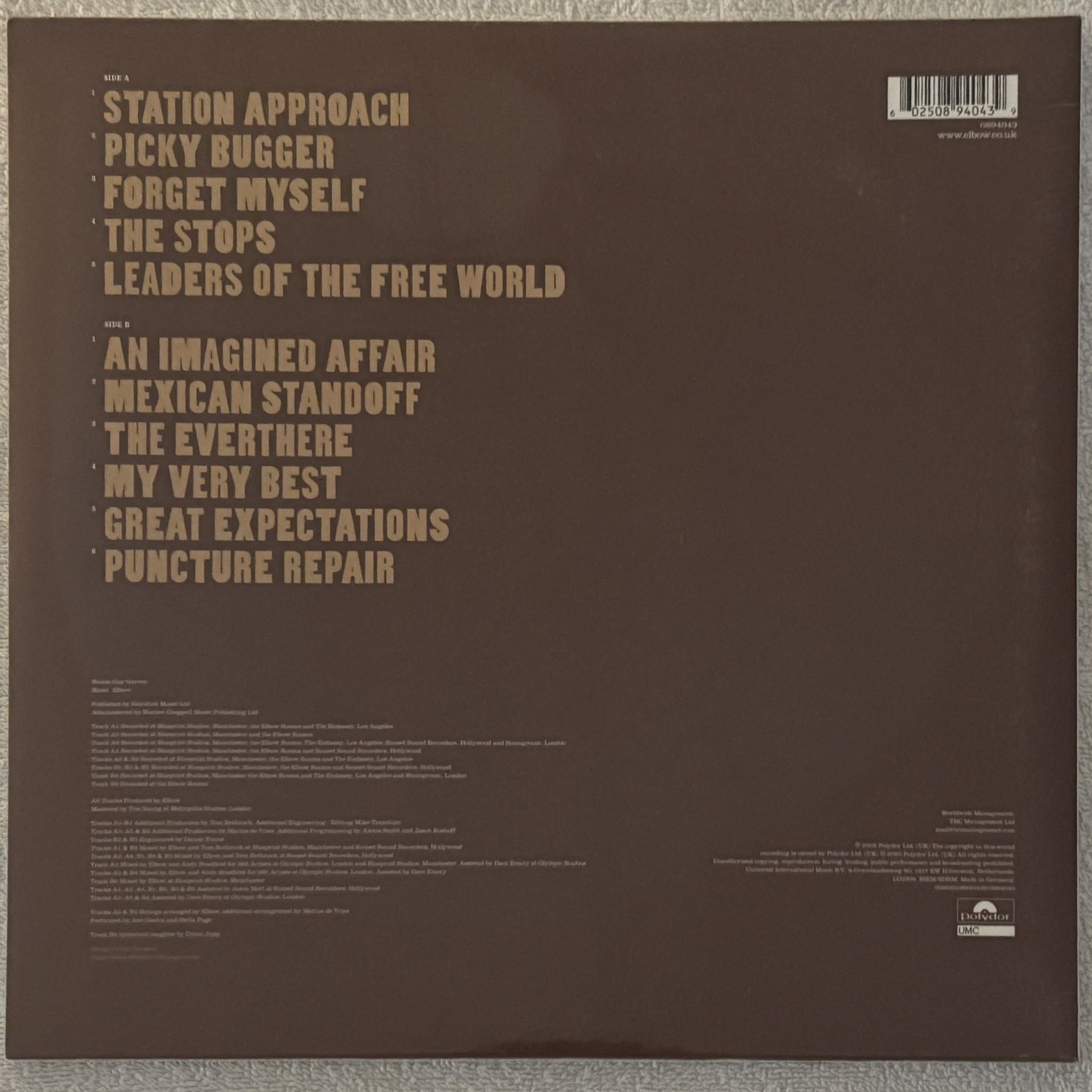 Omslagsbild för skivan ELBOW Leaders Of The Free World LP- 2020 Polydor – 0894043