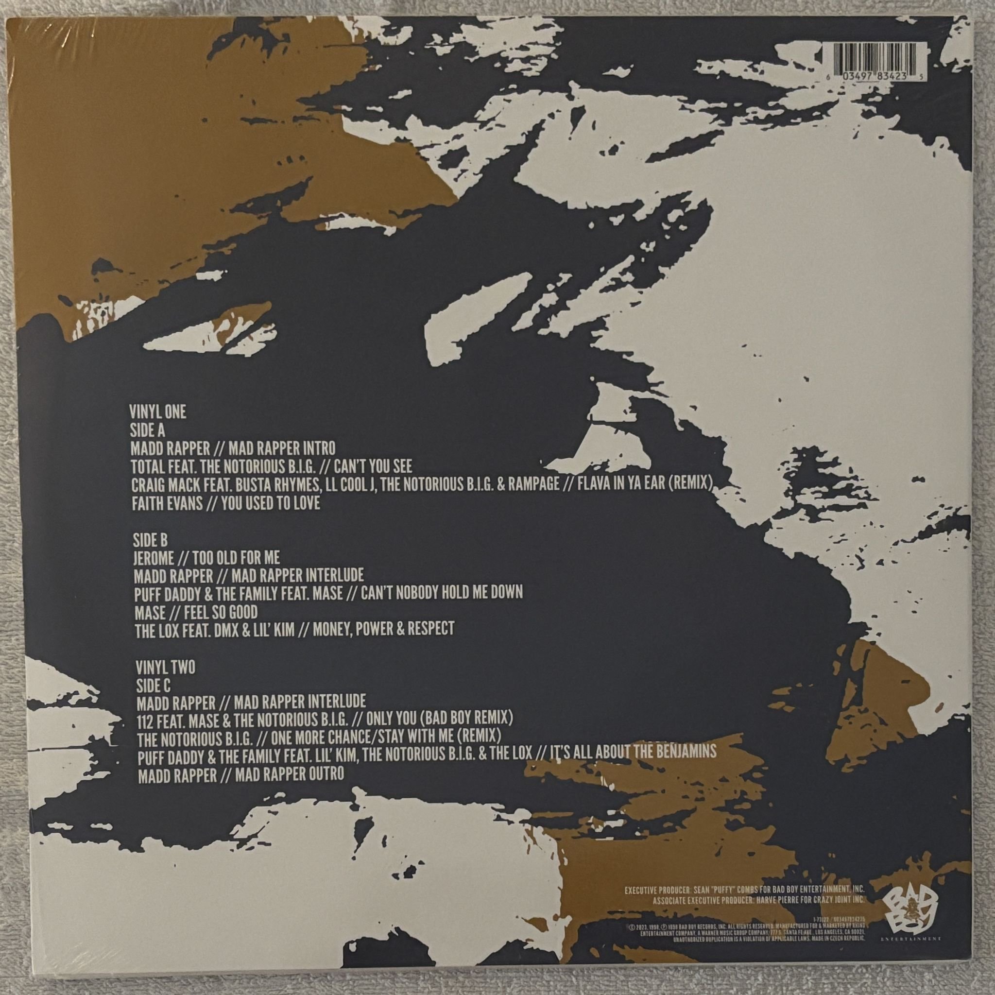 Omslagsbild för skivan VARIOUS Bad Boy Greatest Hits Volume 1 LP- 2023 0603497834235