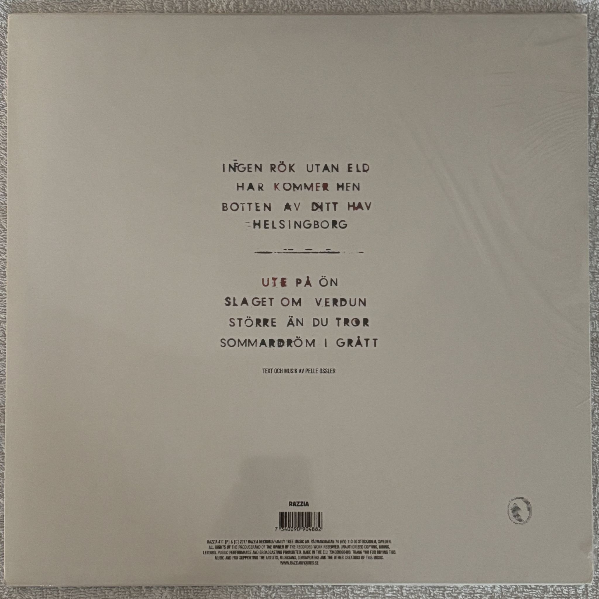 Omslagsbild för skivan OSSLER Evig himmelsk fullkomning LP Razzia – RAZZIA 411