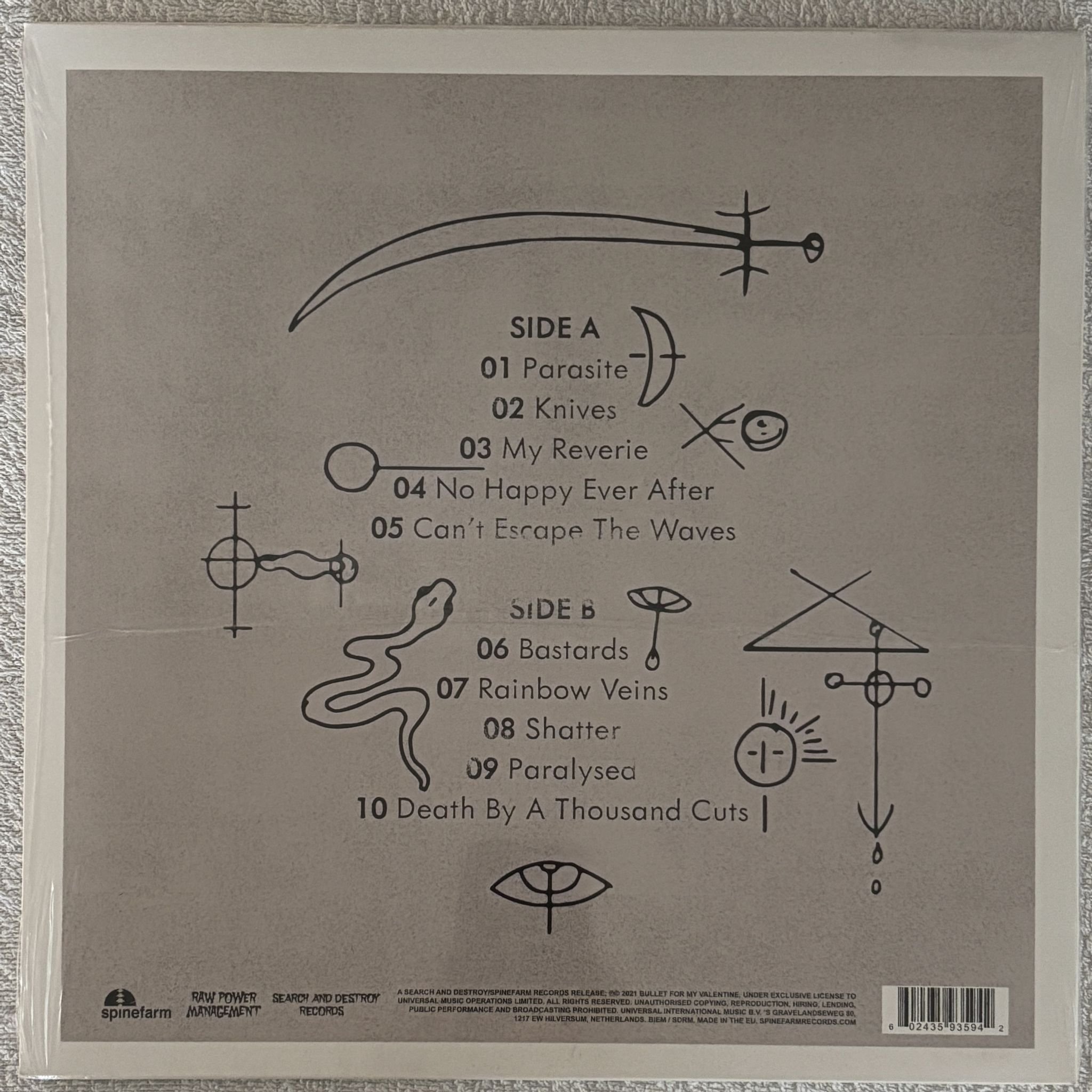 Omslagsbild för skivan BULLET FOR MY VALENTINE LP Spinefarm Records – 6 02438 19951 8