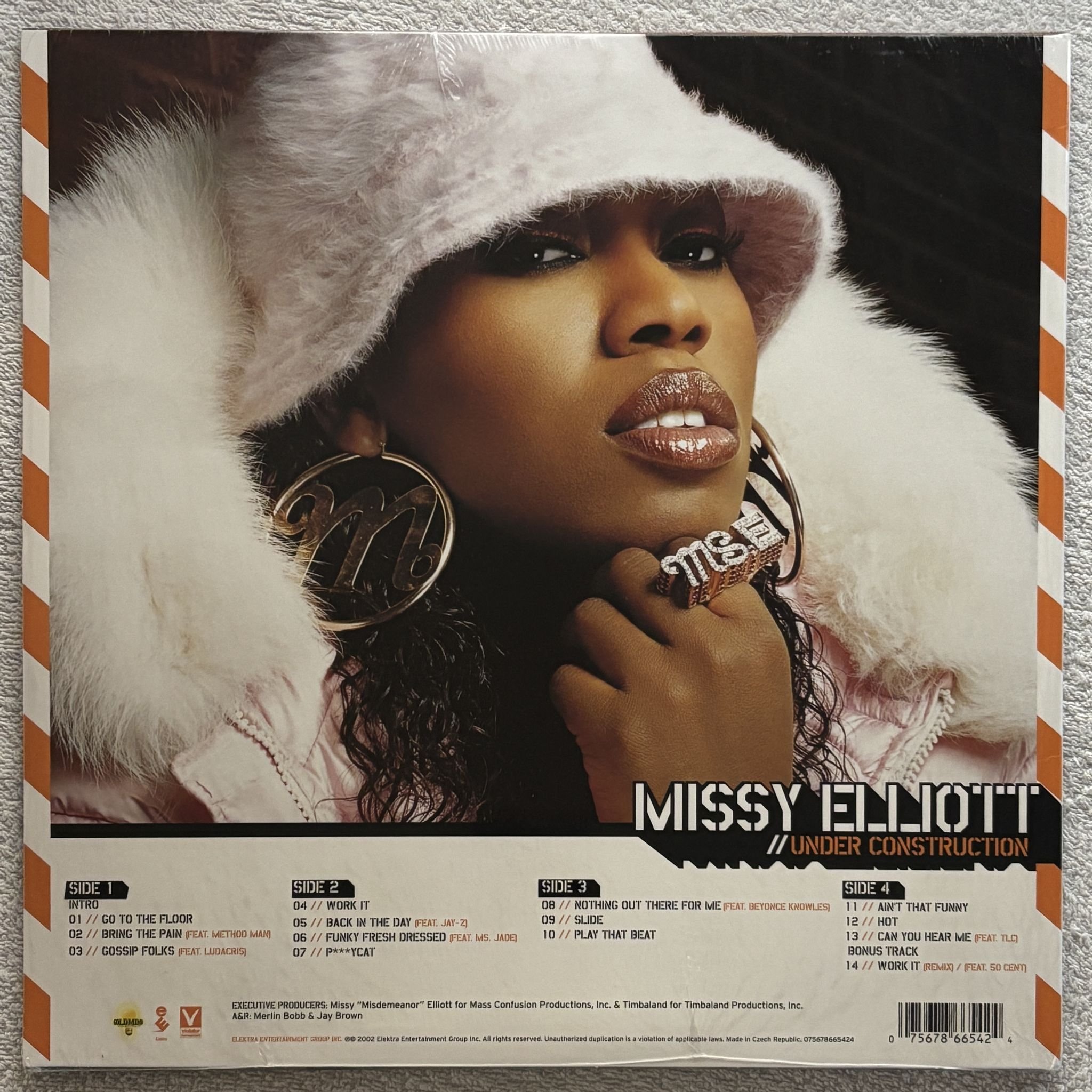 Omslagsbild för skivan MISSY ELLIOTT under construction 2xLP Elektra 075678665424
