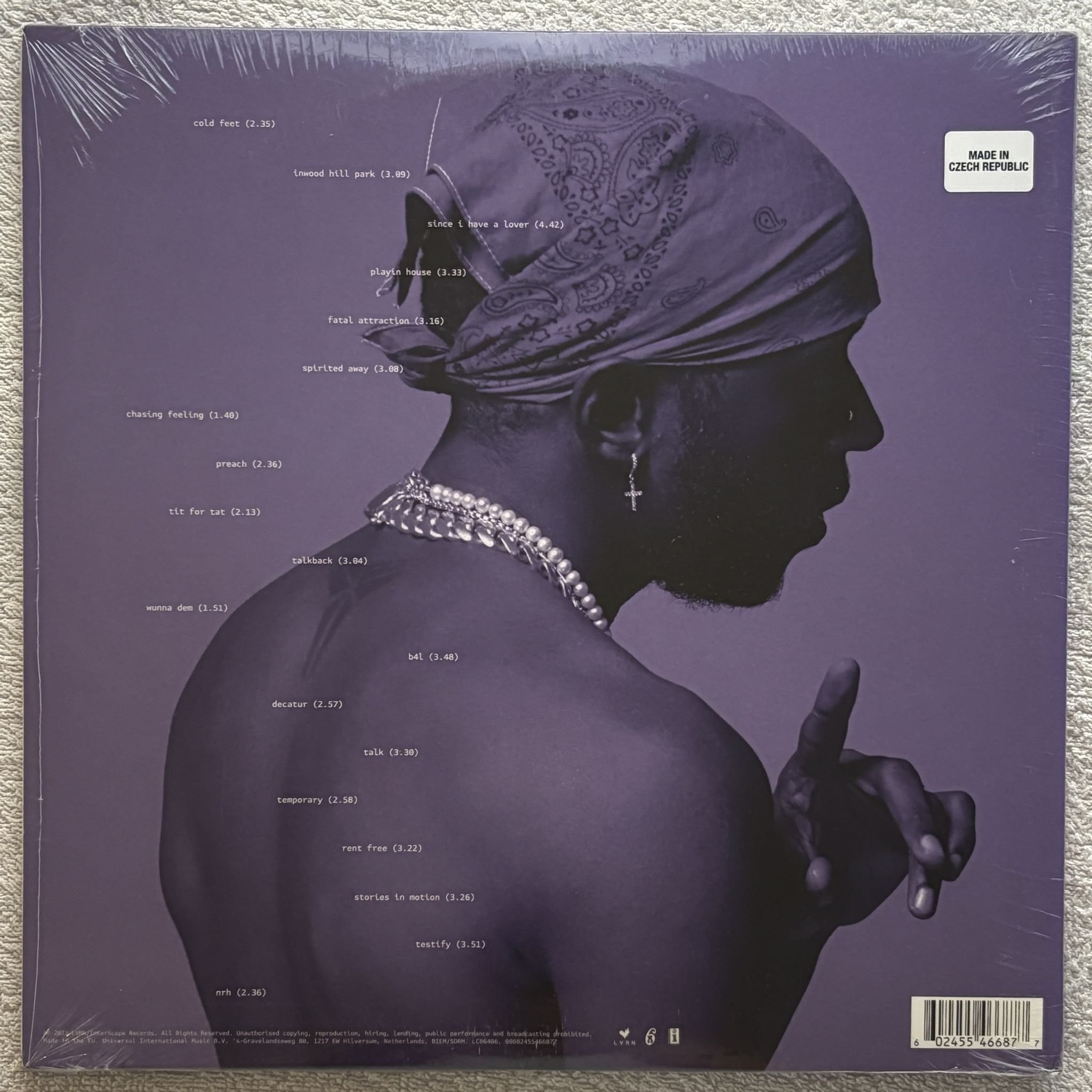 Omslagsbild för skivan 6lack Since i have a lover 2xLP Interscope Records B0037750-01