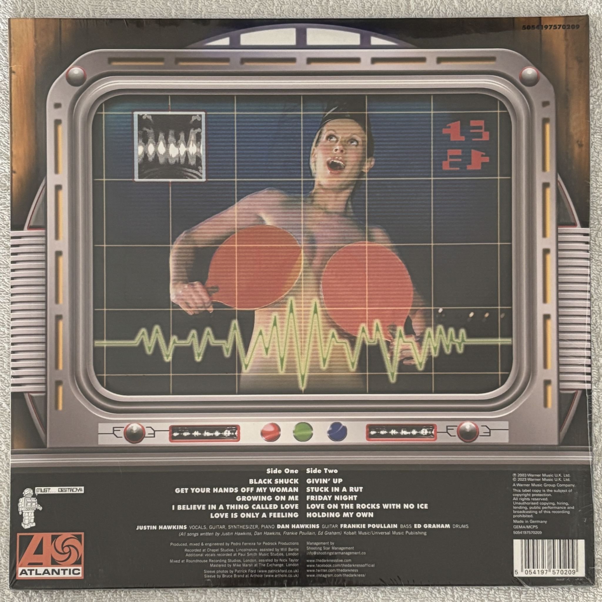 Omslagsbild för skivan THE DARKNESS Permission to land LP Must... Destroy!! 5054197570209