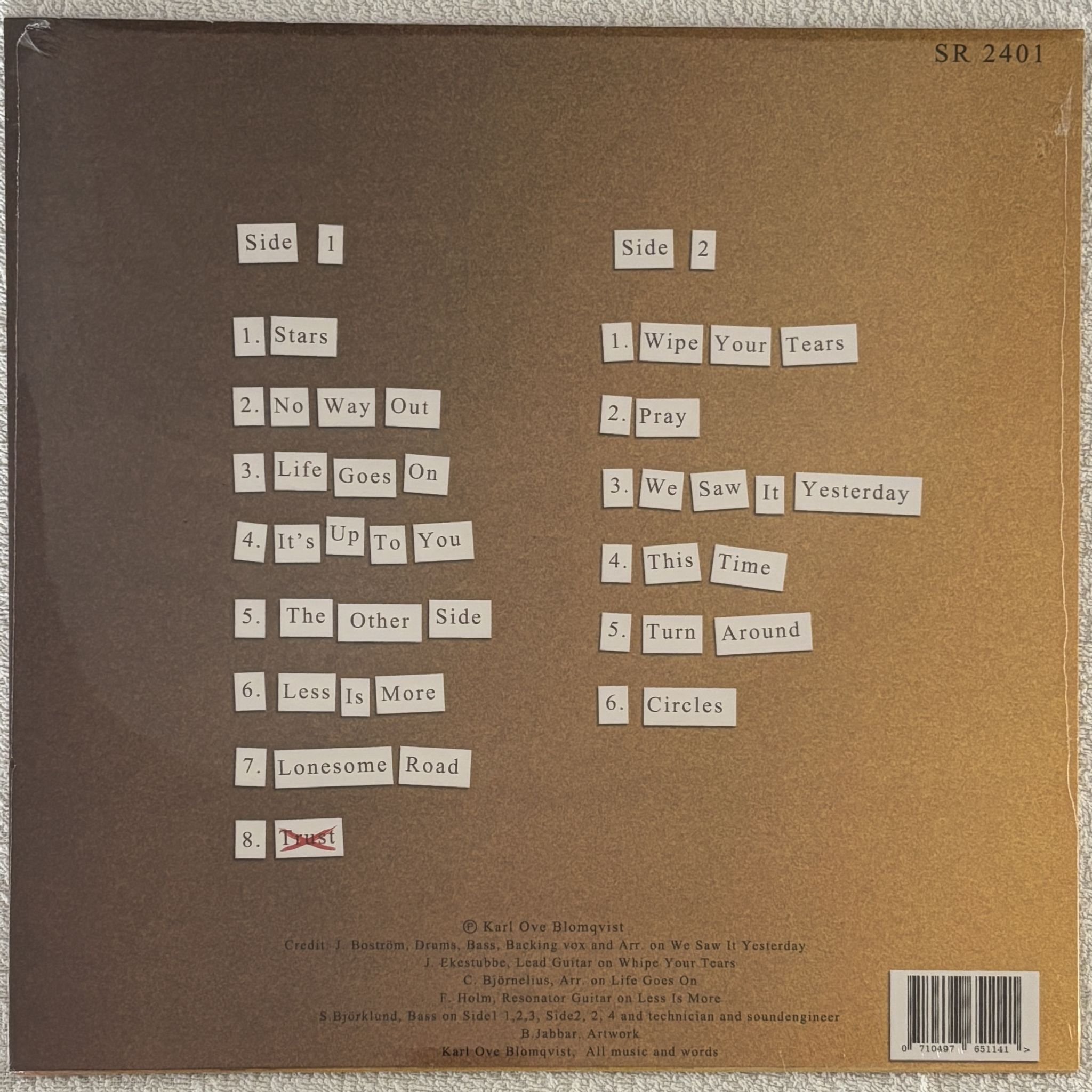 Omslagsbild för skivan KARL OVE BLOMQVIST stars LP