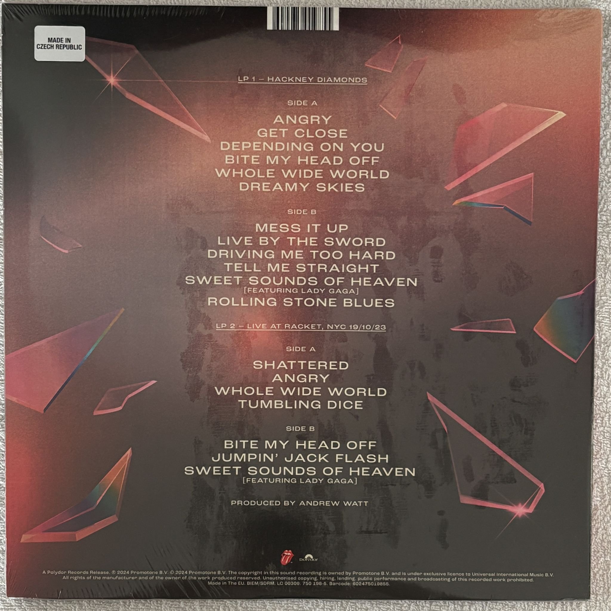 Omslagsbild för skivan ROLLING STONES Hackney Diamonds 2xLP Rolling Stones Records 750 198-5