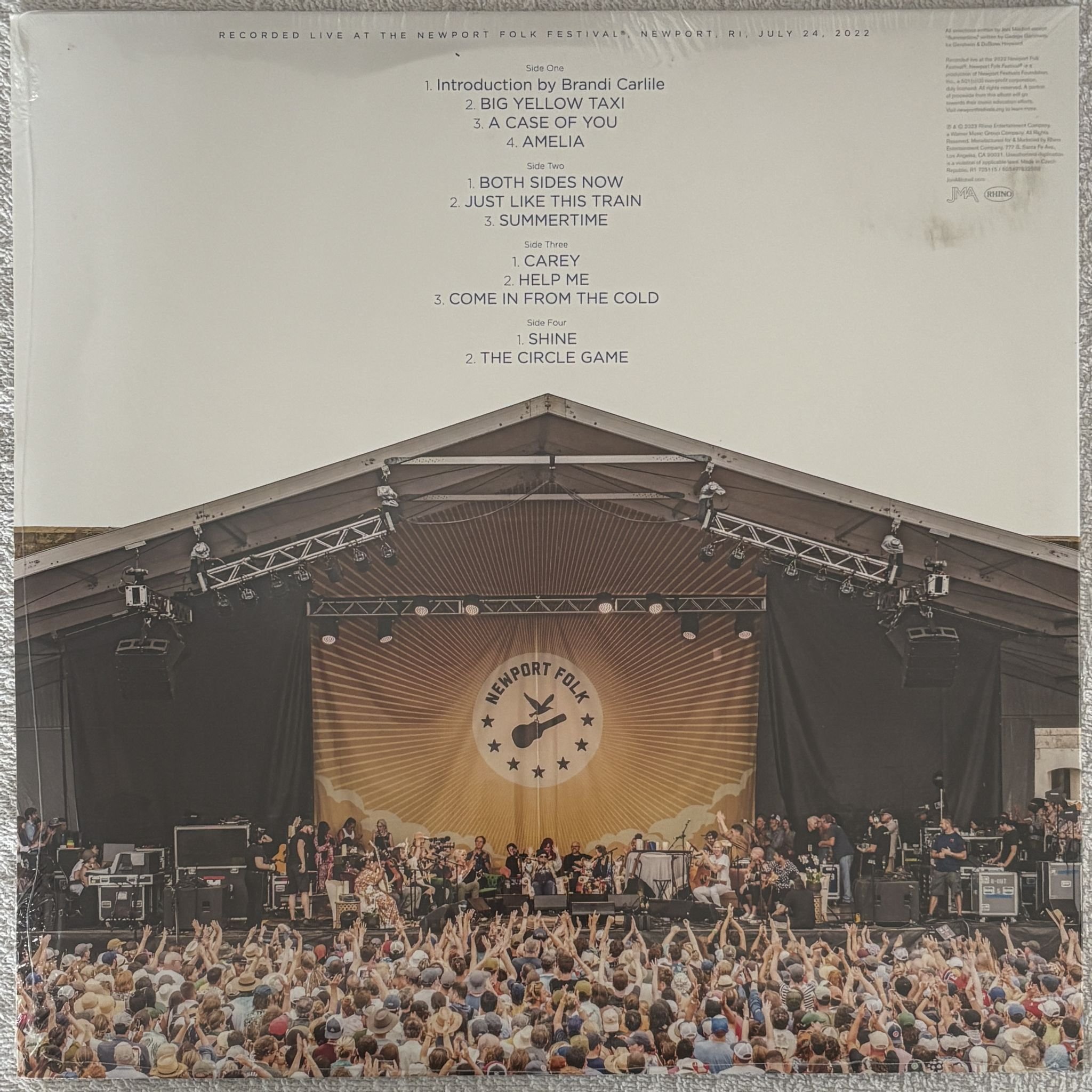 Omslagsbild för skivan JONI MITCHELL ft THE JONI JAM At Newport 2xLP Rhino Records R1 725115