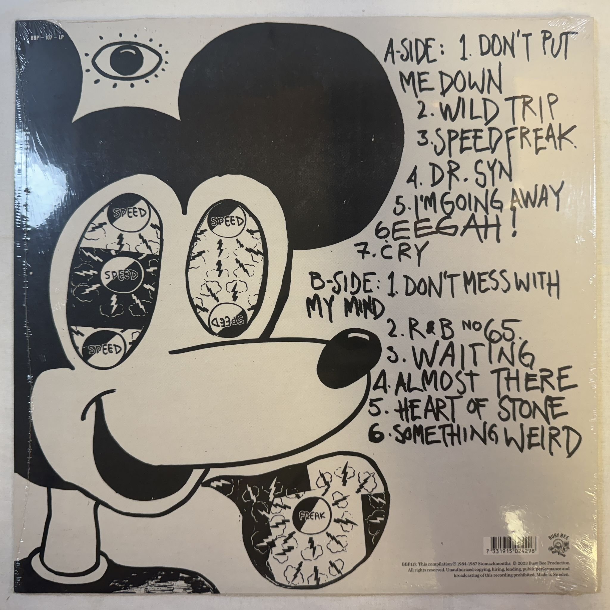 Omslagsbild för skivan THE STOMACH MOUTHS speed freak LP -2023 Busy Bee Production – BBP117