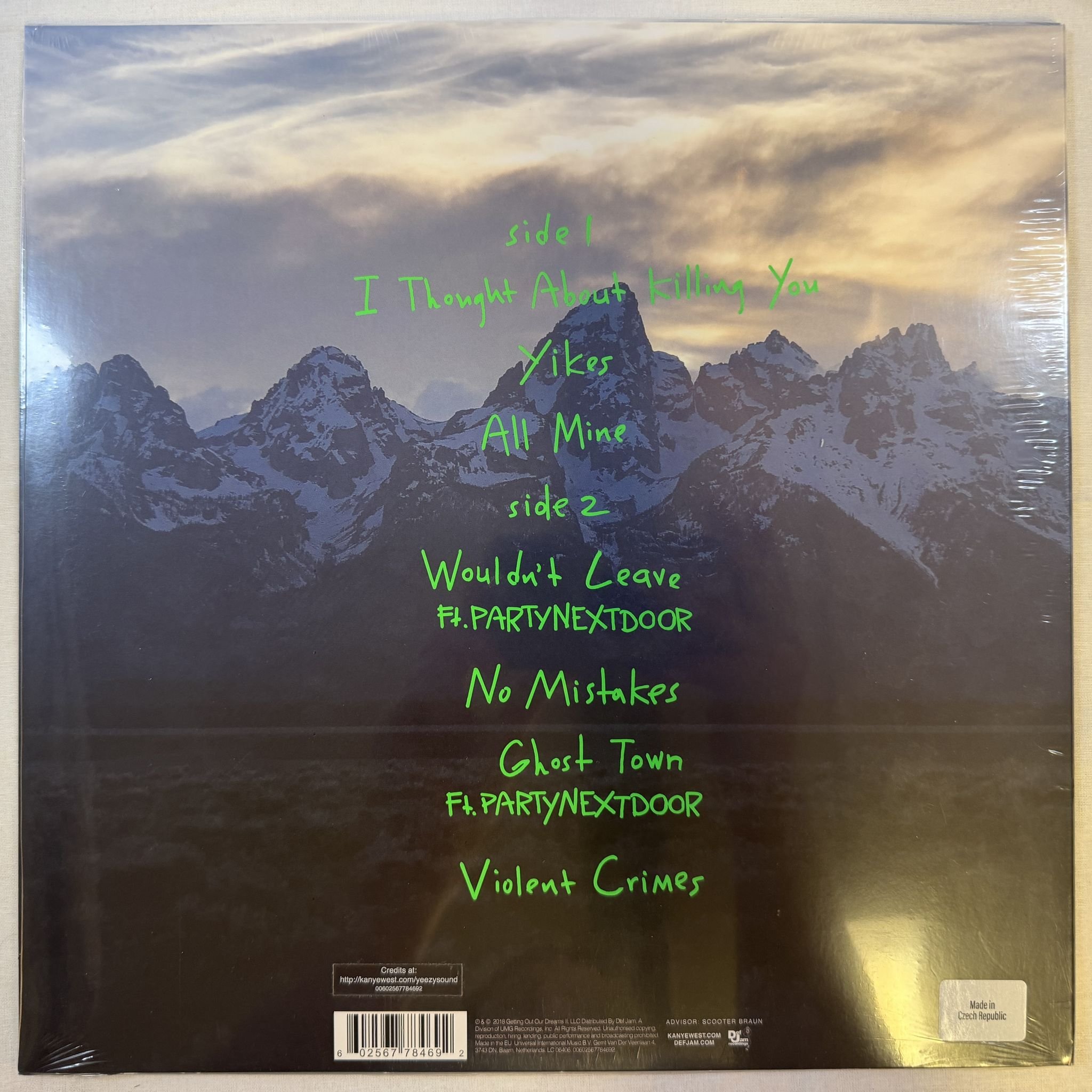 Omslagsbild för skivan KANYE WEST ye LP -2018 Def Jam Recordings – 00602567784692
