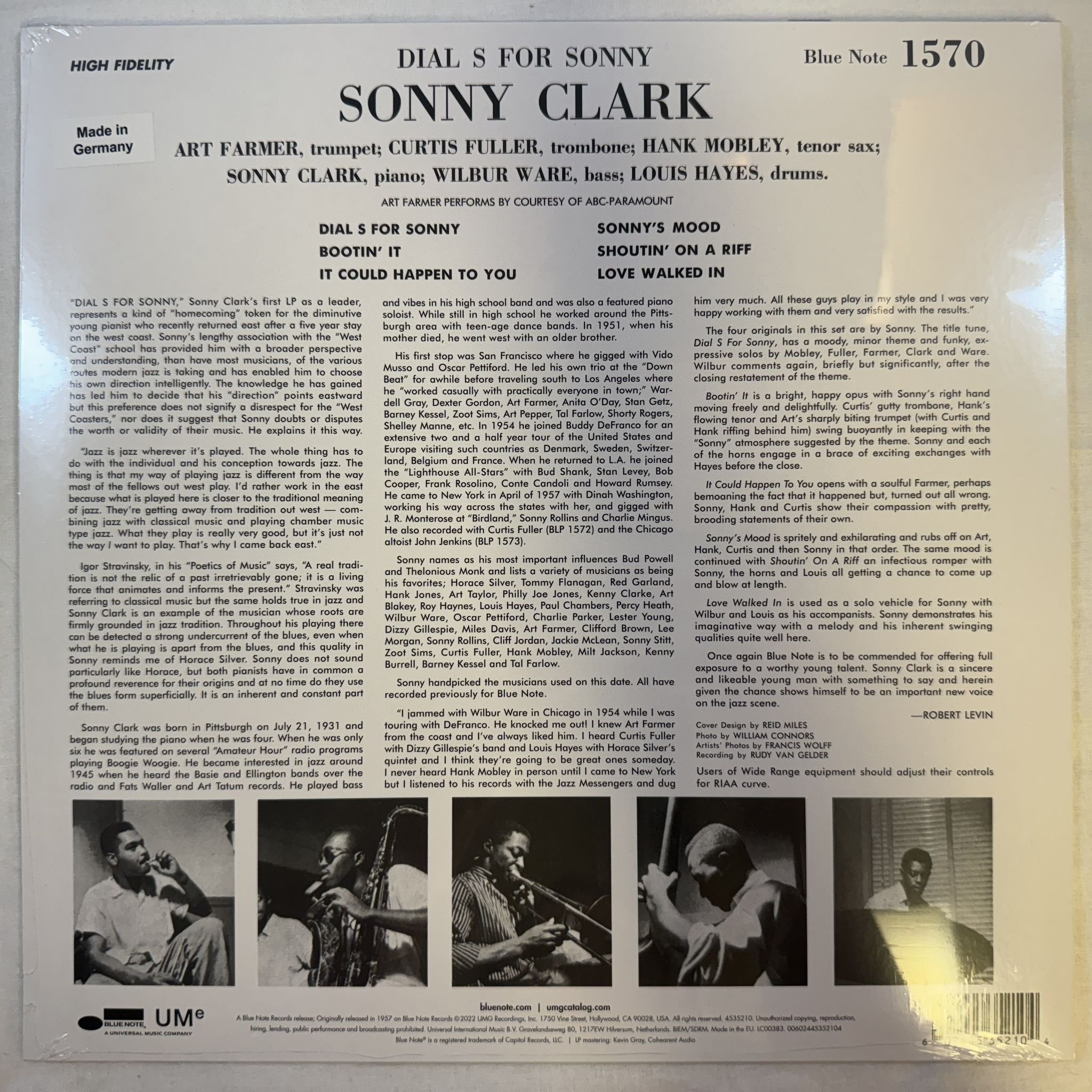 Omslagsbild för skivan SONNY CLARK dial "S" for sunny LP -2022 Blue Note – 4535210