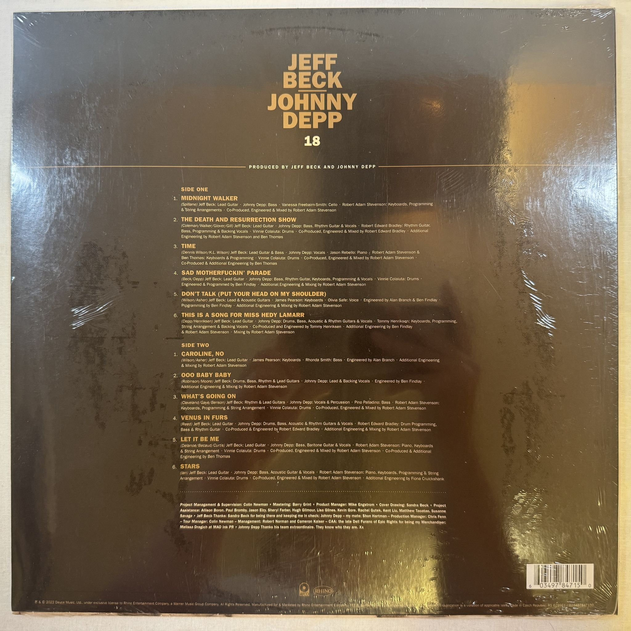Omslagsbild för skivan JEFF BECK - JOHNNY DEPP 18 LP -2022 Rhino Records (2) – R1 629961 (X)