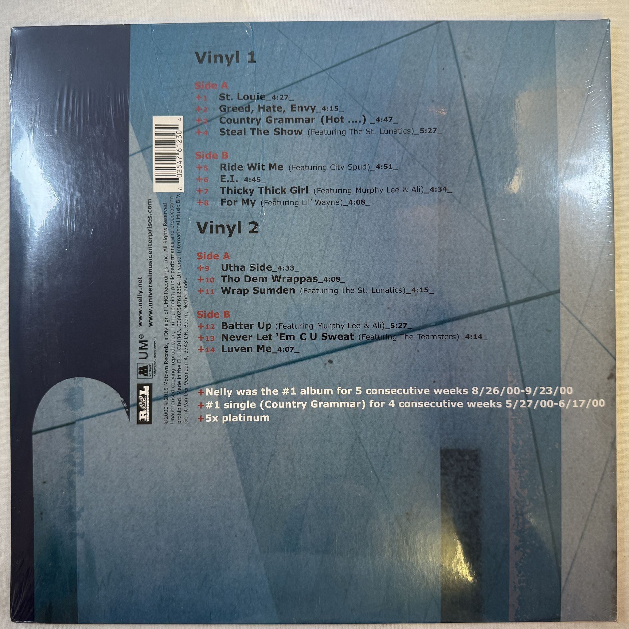 Omslagsbild för skivan NELLY country grammar 2XLP Motown – 00602547612304