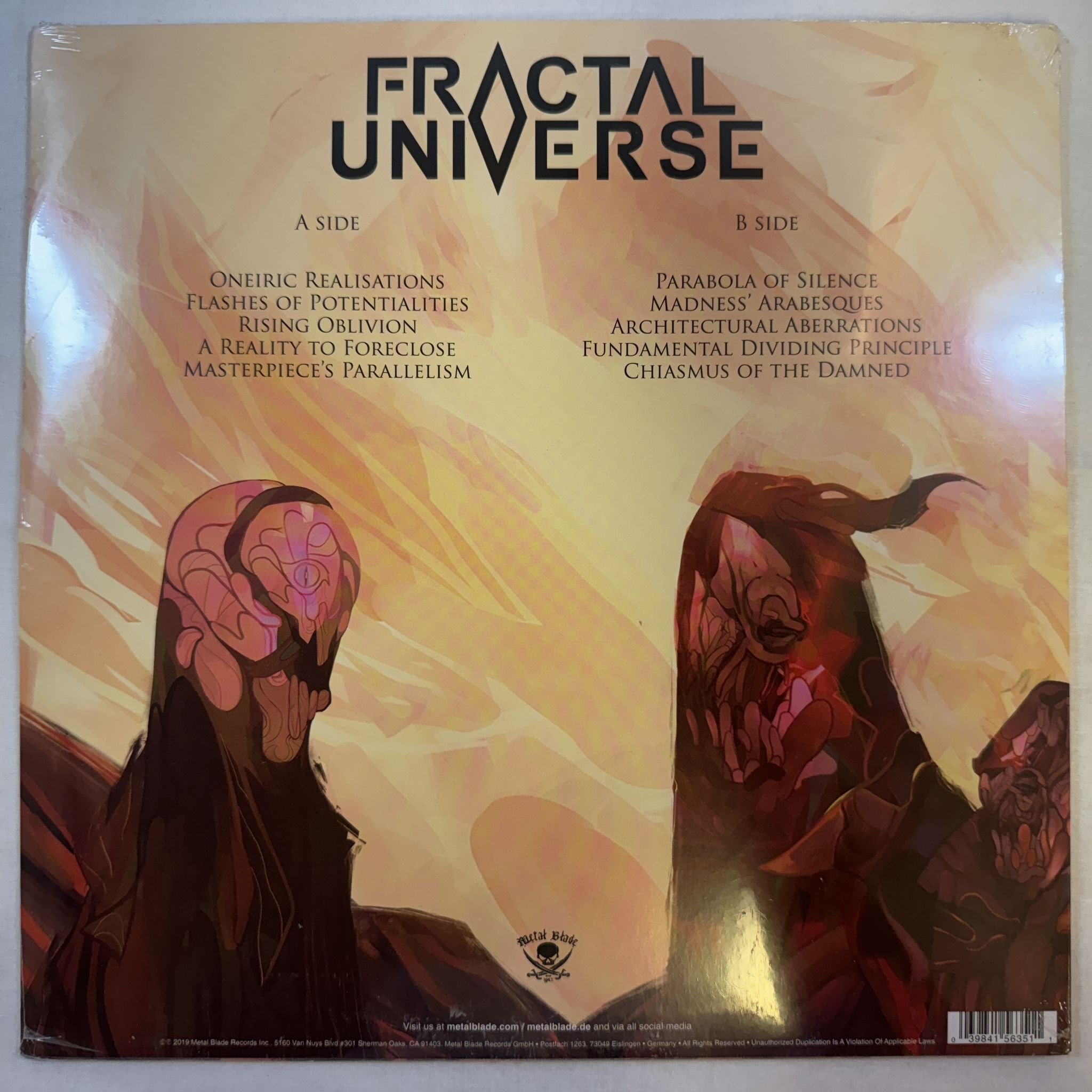Omslagsbild för skivan FRACTAL UNIVERSE rhizomes of insanity LP -2019 Metal Blade Records –3984-15635-1
