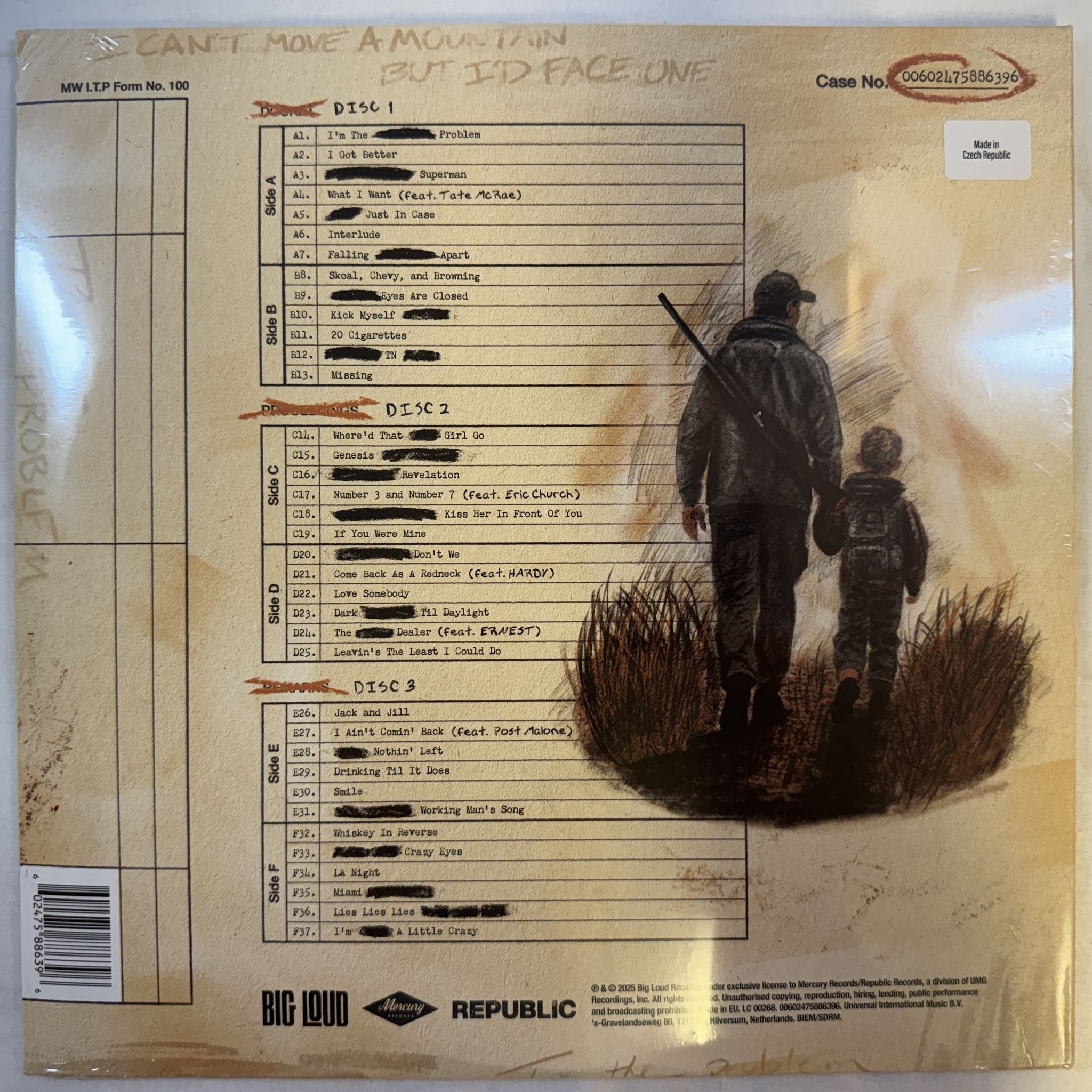 Omslagsbild för skivan MORGAN WALLEN I'm the problem 3XLP -2025 Big Loud Records – 00602475886396