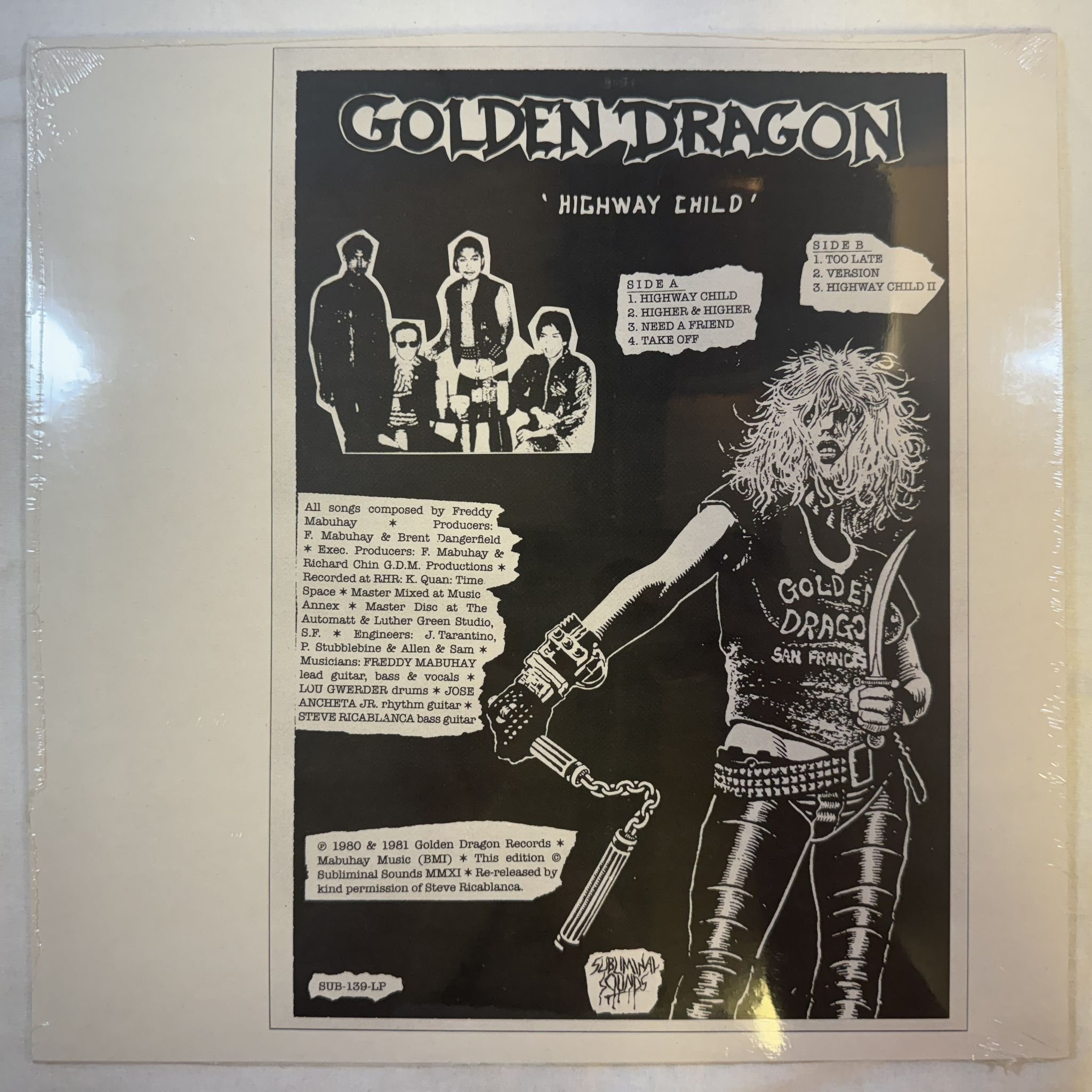 Omslagsbild för skivan GOLDEN DRAGON golden dragon LP -2021 Subliminal Sounds – SUB-139-LP