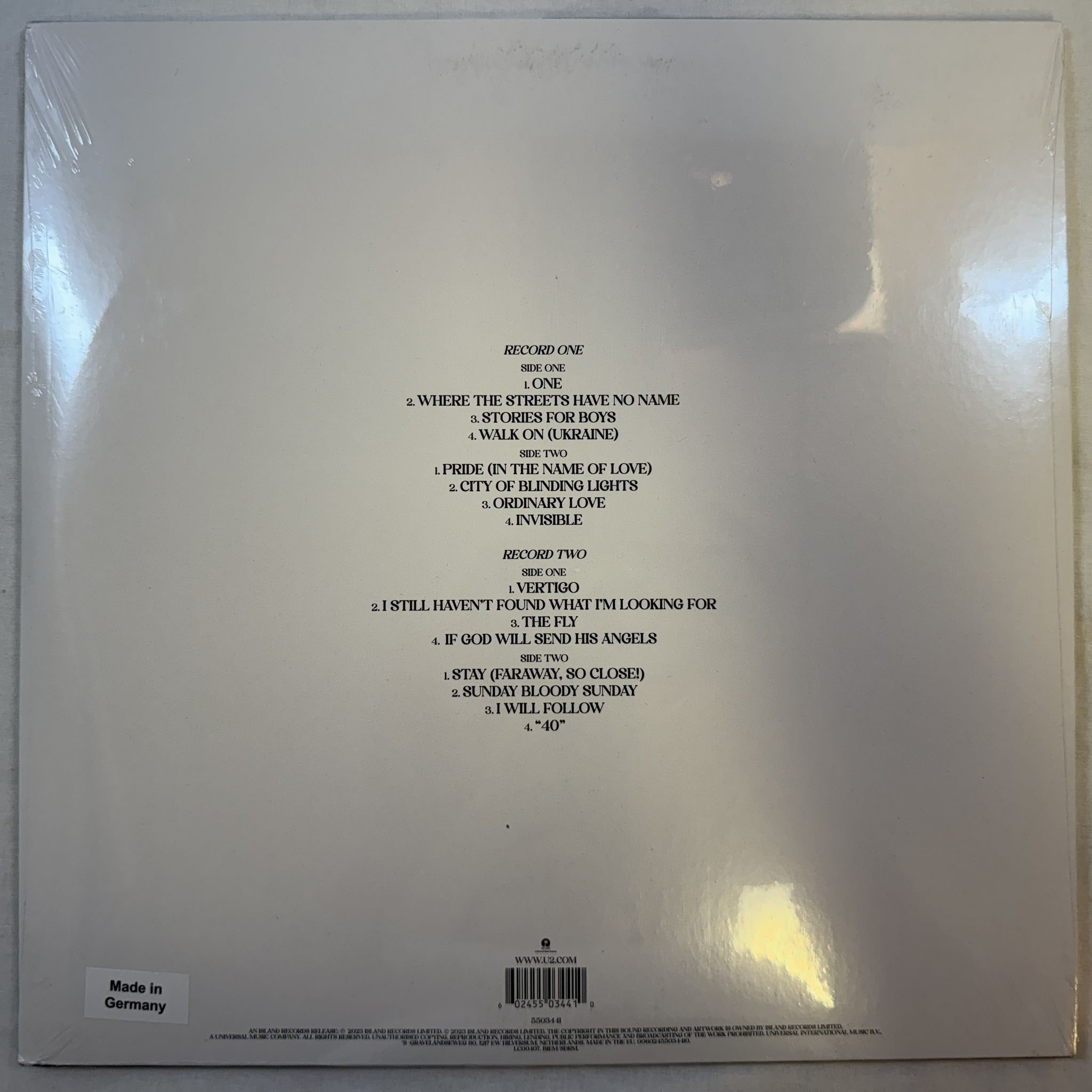 Omslagsbild för skivan U2 songs of surrender 2XLP -2023 Island Records – 5503441