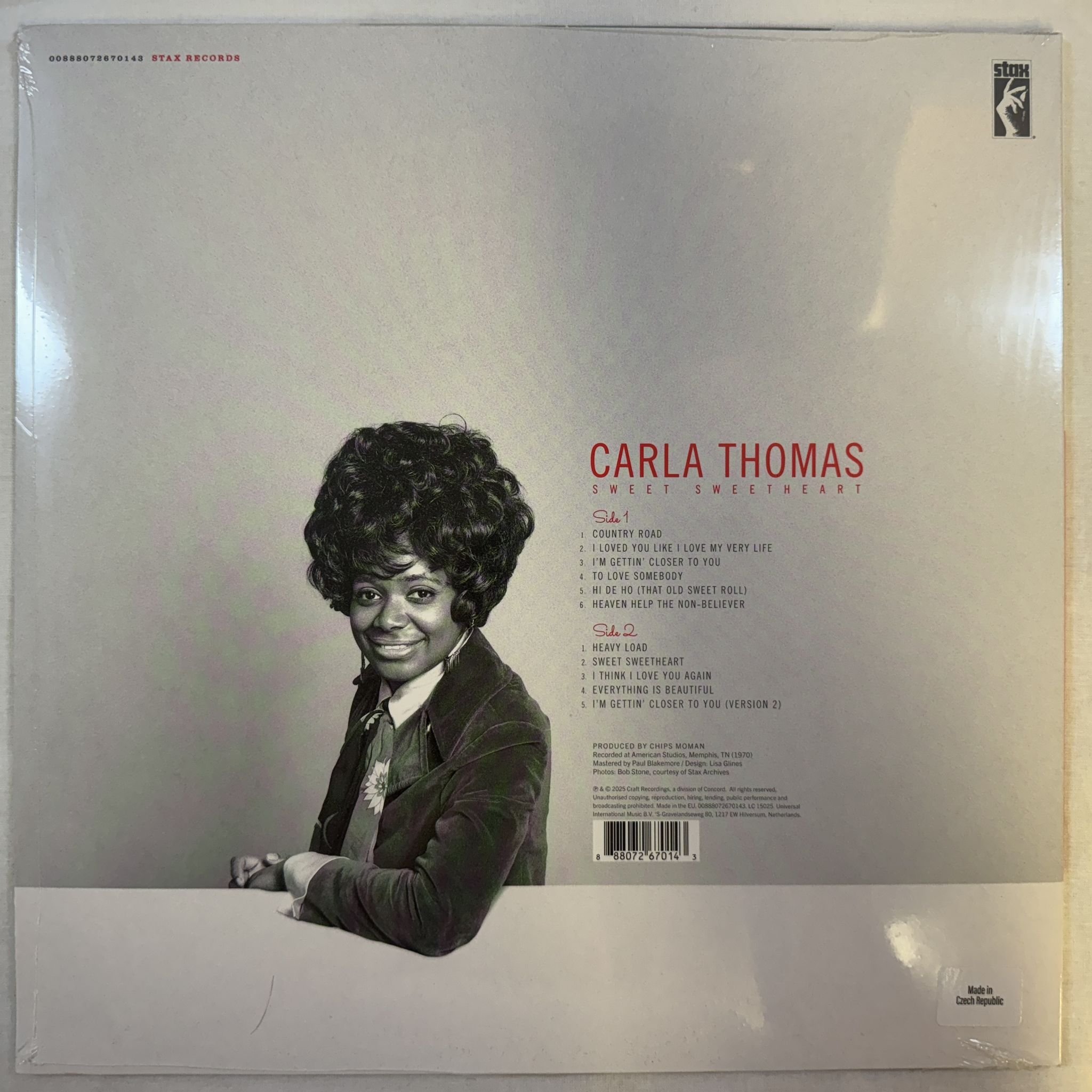 Omslagsbild för skivan CARLA THOMAS sweet sweetheart LP -2025 Stax – 00888072670143
