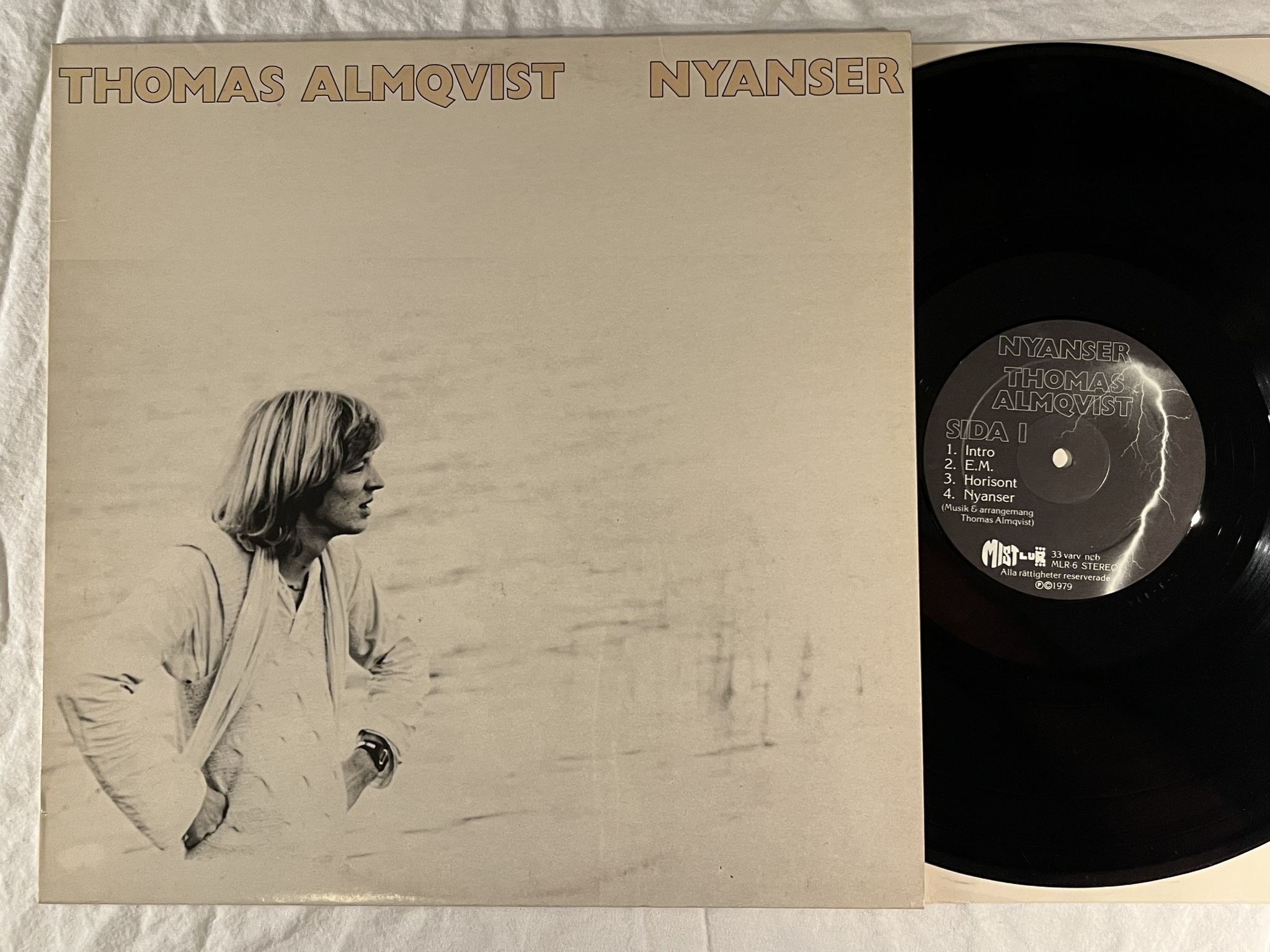 Omslagsbild för skivan THOMAS ALMQVIST nyanser LP -79 Swe MISTLUR MLR-6 ** RARE FUSION JAZZ **