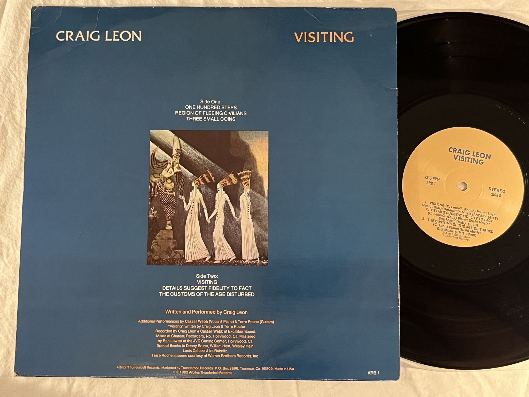 Omslagsbild för skivan CRAIG LEON visiting LP -82 US ARBITOR ARB 1 *** LEFTFIELD / AMBIENT ***