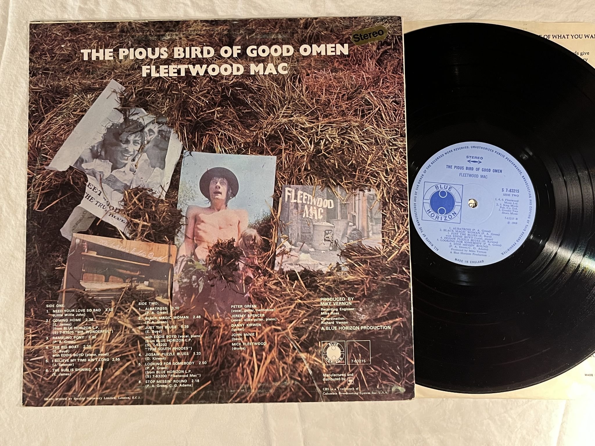Omslagsbild för skivan FLEETWOOD MAC the pious bird of good omen LP -69 UK BLUE HORIZON S 7-63215