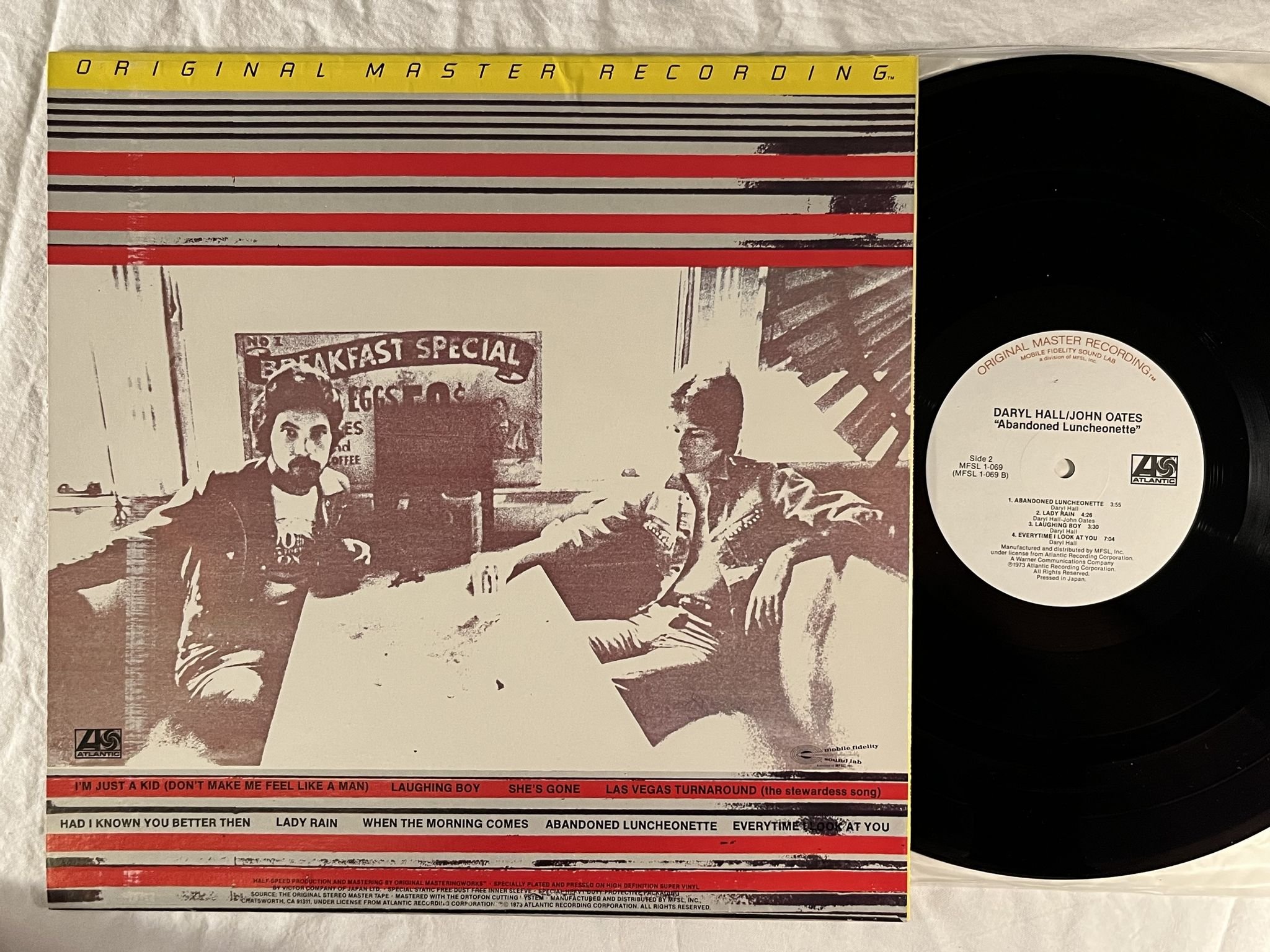 Omslagsbild för skivan DARYL HALL / JOHN OATES abandoned luncheonette LP MFSL 1-069 ** AUDIOPHILE ***