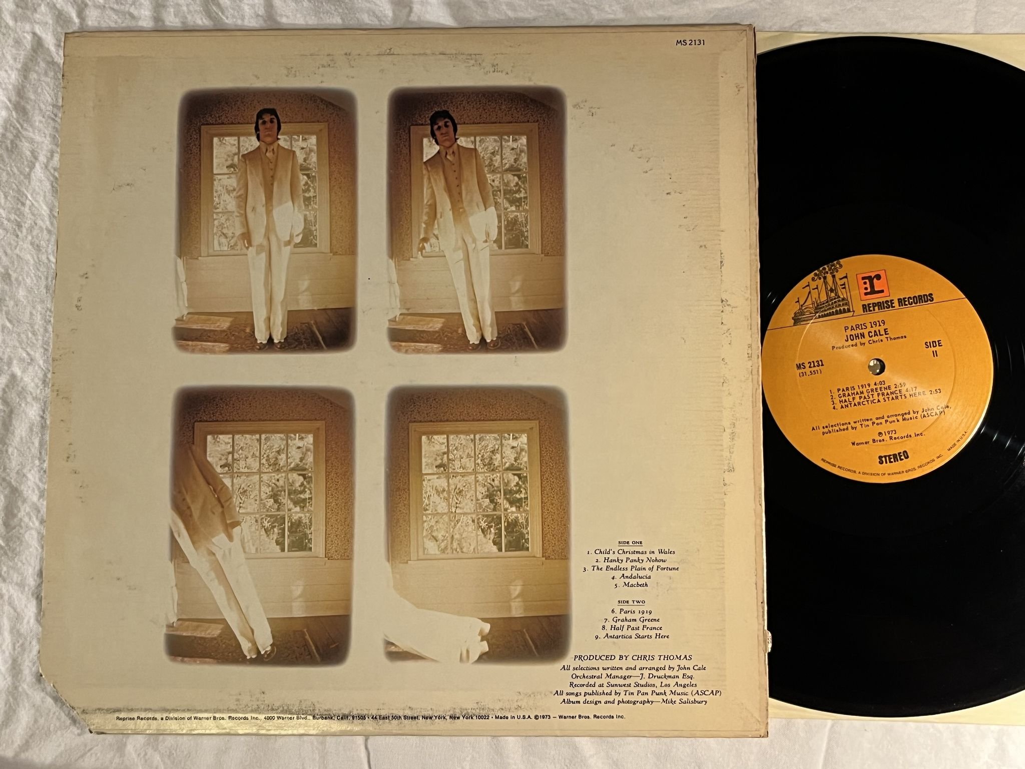 Omslagsbild för skivan JOHN CALE Paris 1919 LP -73 US REPRISE MS 2131