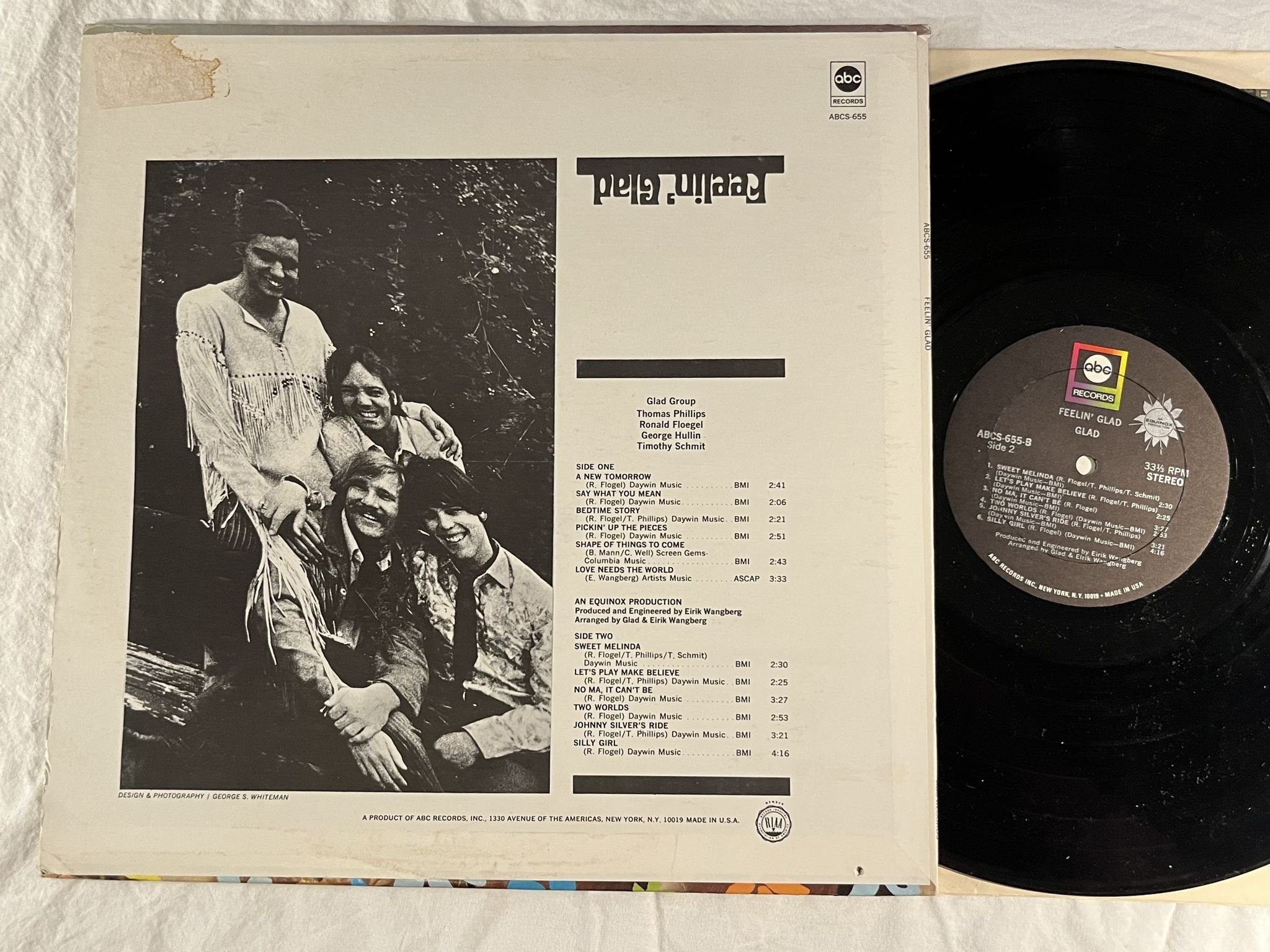 Omslagsbild för skivan GLAD Feelin' Glad LP -69 US ABC ABCS-655 *** Sunshine pop/psych ***