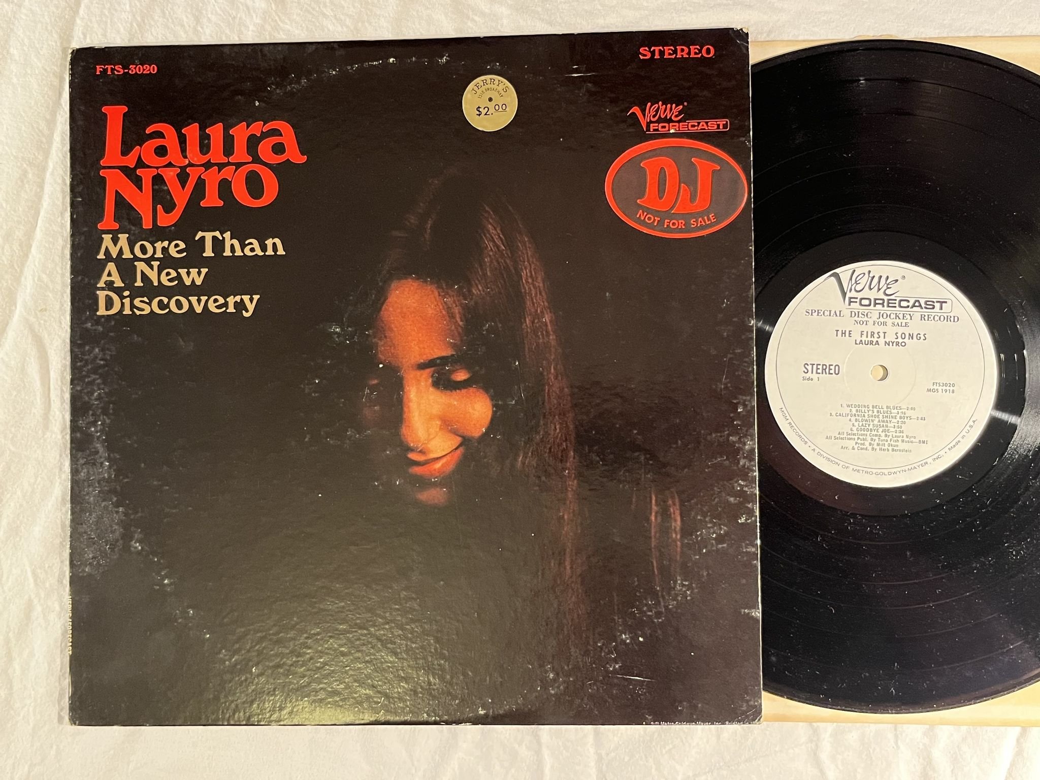 Omslagsbild för skivan LAURA NYRO the first songs LP -67 US VERVE FOLKWAYS FT 3020 *** RARE PROMO ***