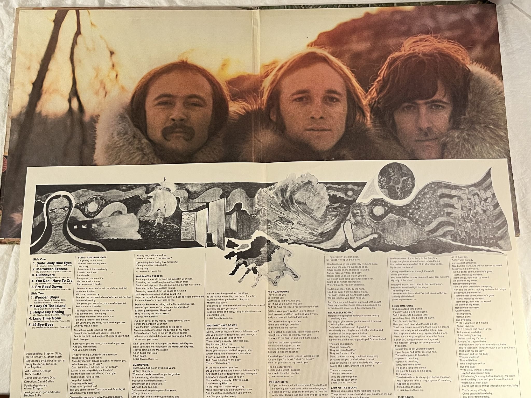 Omslagsbild för skivan CROSBY STILLS & NASH s/t LP -69 US ATLANTIC mono promo SD 8229 *** MEGA RARE ***