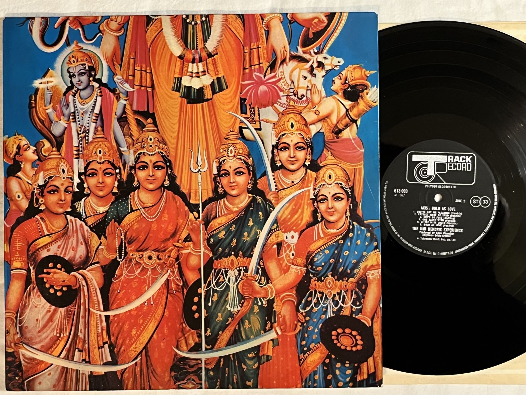 Omslagsbild för skivan THE JIMI HENDRIX EXPERIENCE axis: bold as love LP -67 UK TRACK 613 003 * CLASSIC