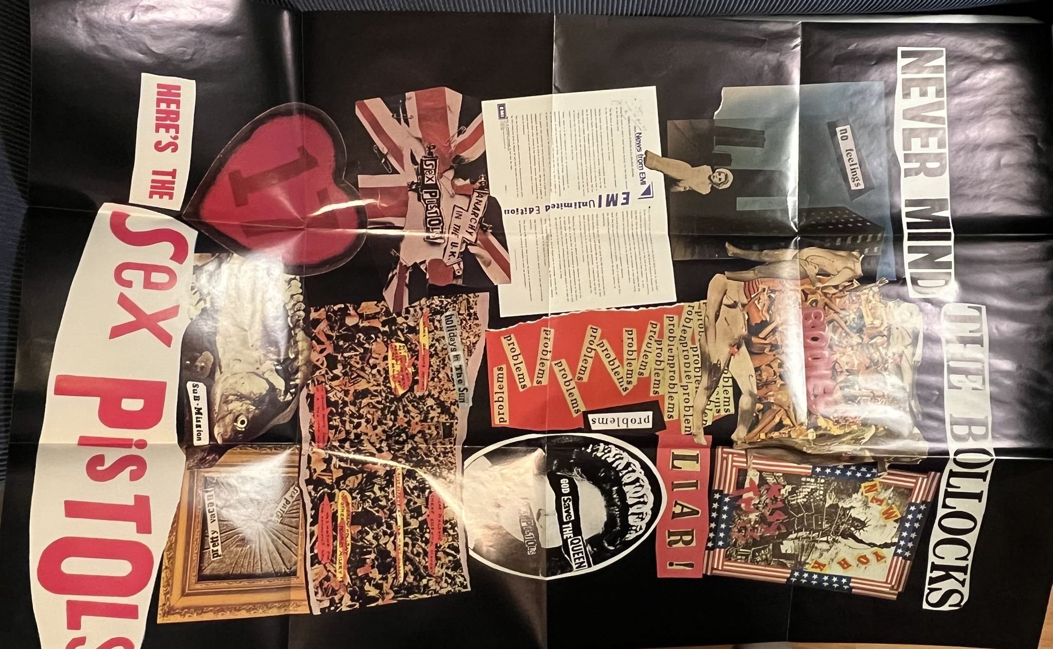 Omslagsbild för skivan SEX PISTOLS never mind the the bollocks LP + 45 * Mega rare 11 track + poster *