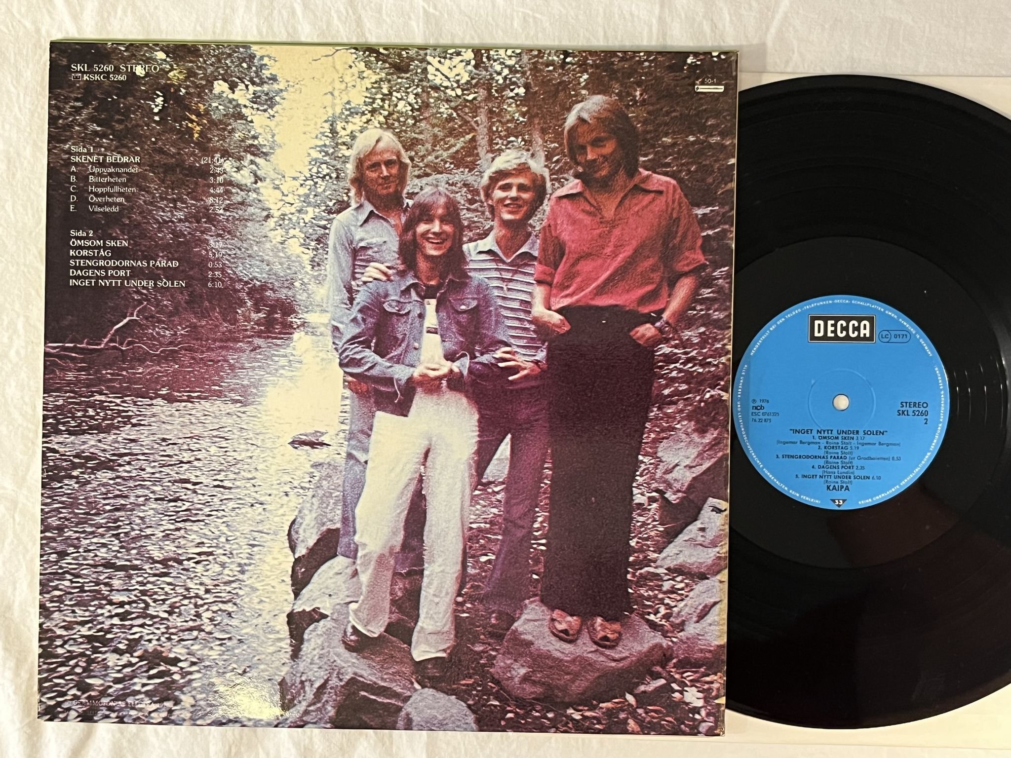 Omslagsbild för skivan KAIPA inget nytt under solen LP -76 DECCA SKL 5260
