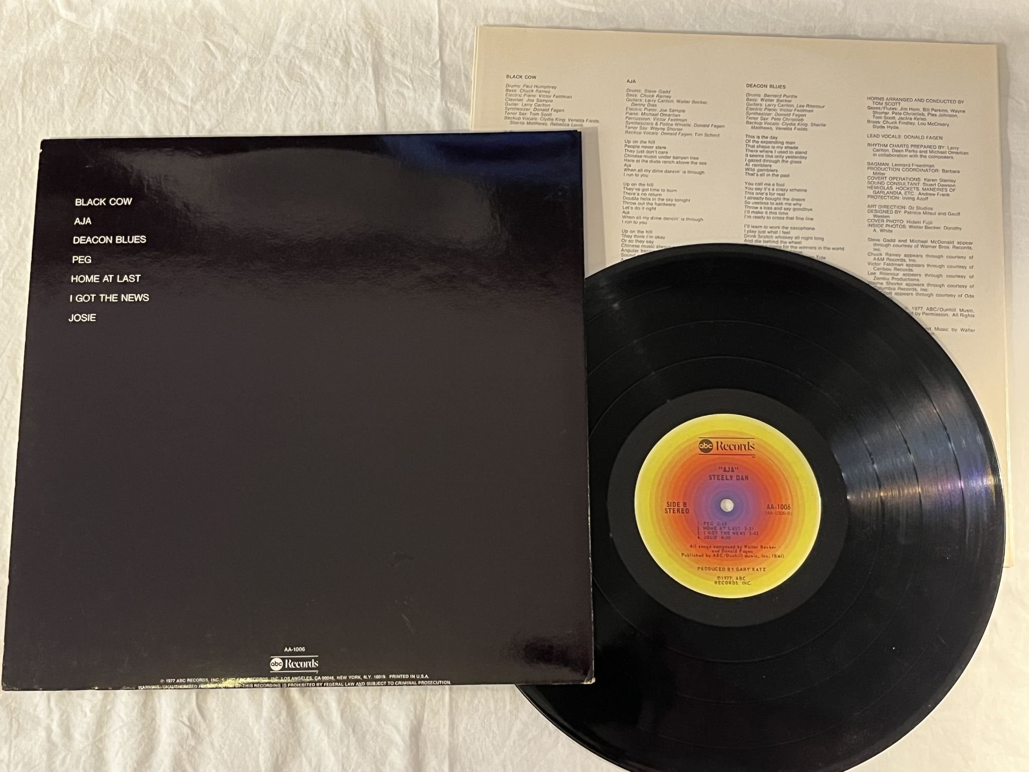 Omslagsbild för skivan STEELY DAN aja LP -77 US ABC AA-1006