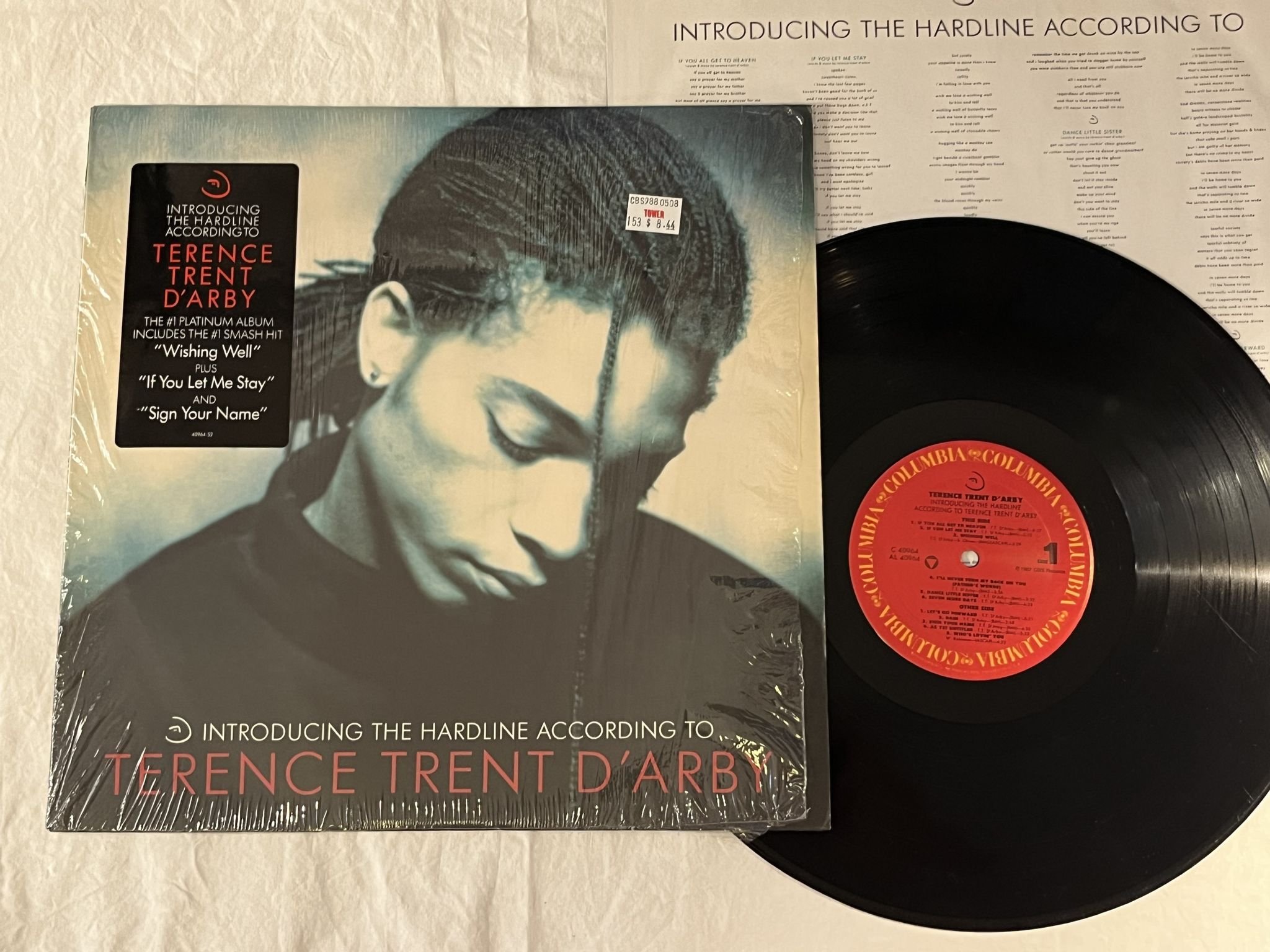Omslagsbild för skivan TERENCE TRENT D'ARBY LP -87 US COLUMBIA C 40964 *** HYPE STICKER ***