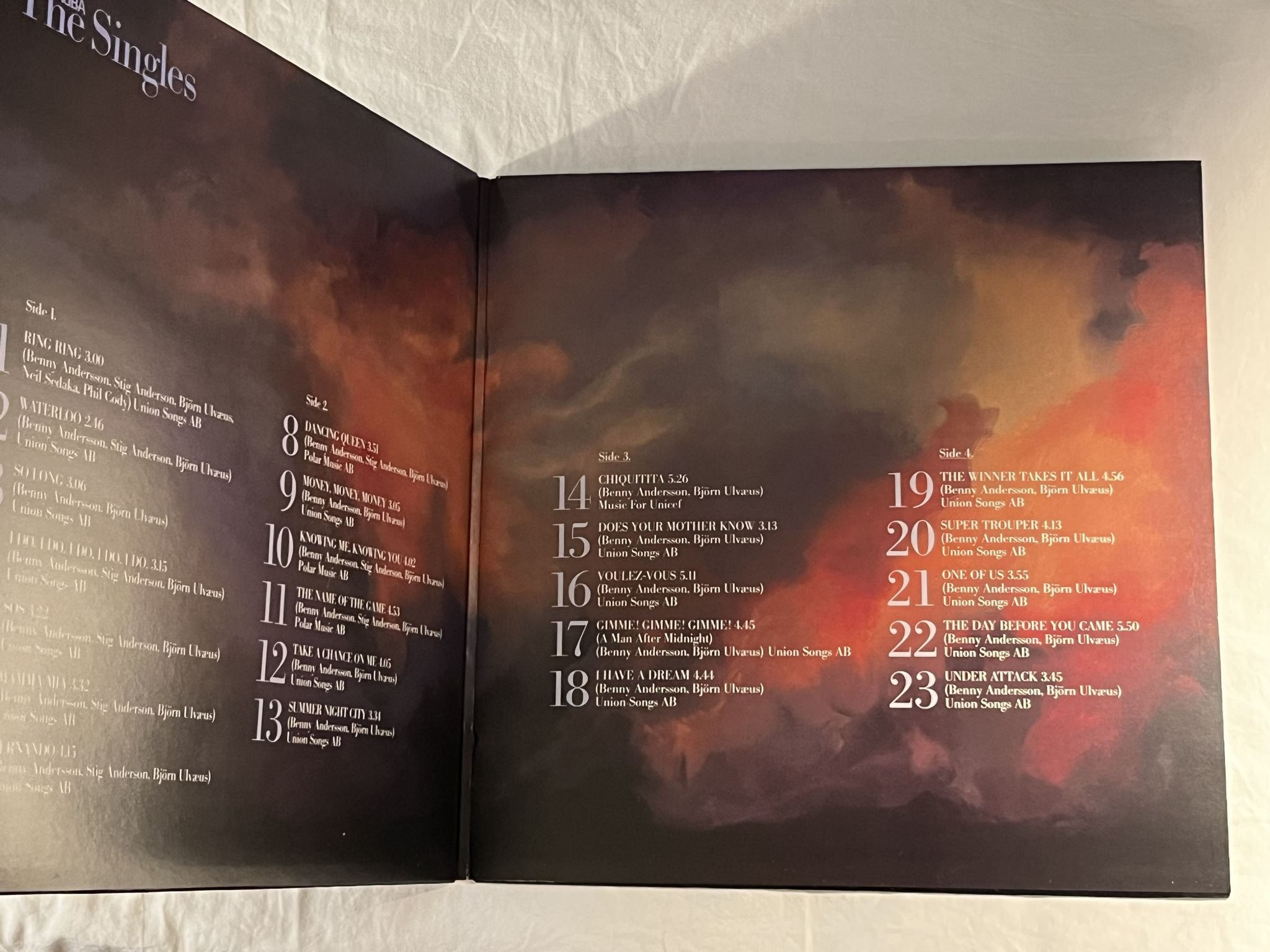 Omslagsbild för skivan ABBA The Singles 2xLP -82 POLAR POLMD 400-401 *** RARE PROMO ***