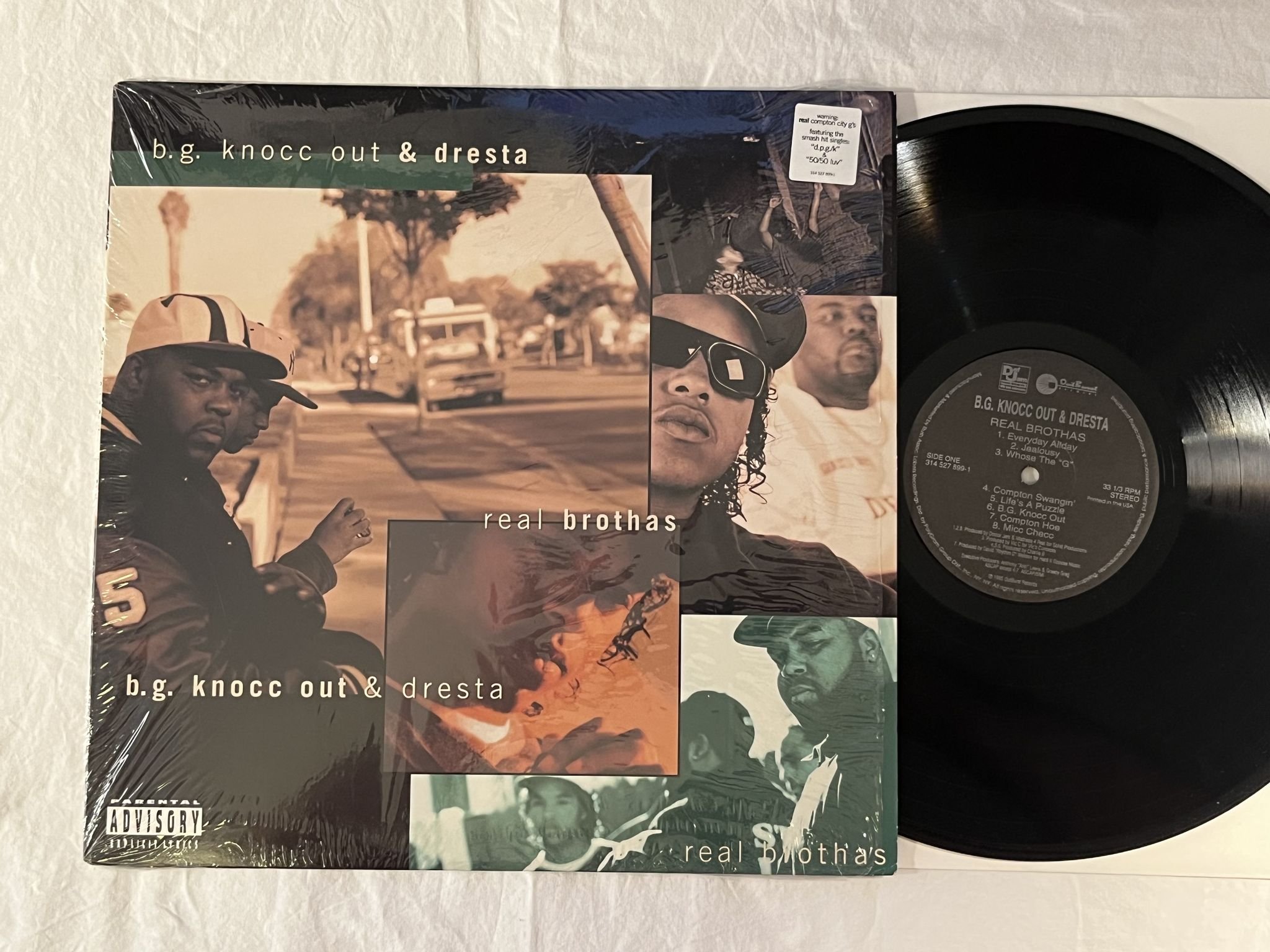 Omslagsbild för skivan BG KNOCC OUT & DRESTA real brothers LP -95 US DEF JAM 314527899-1 ** RARE **