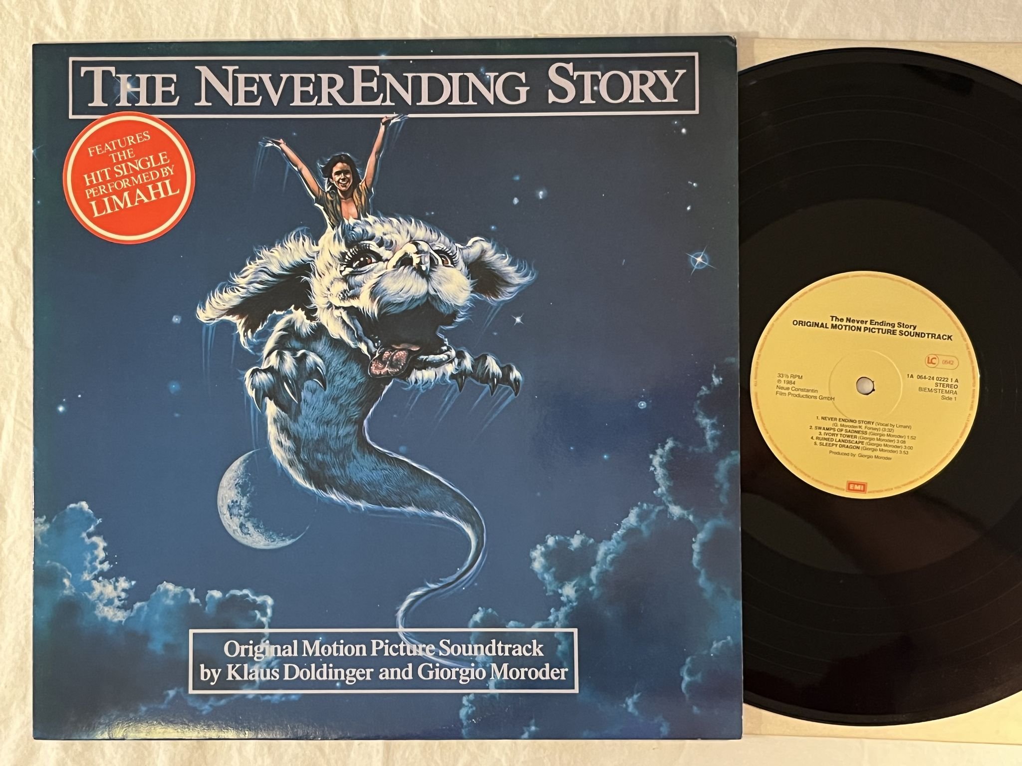 Omslagsbild för skivan GIORGIO MORODER The Never Ending Story LP -84 EMI 1A 064-2402221