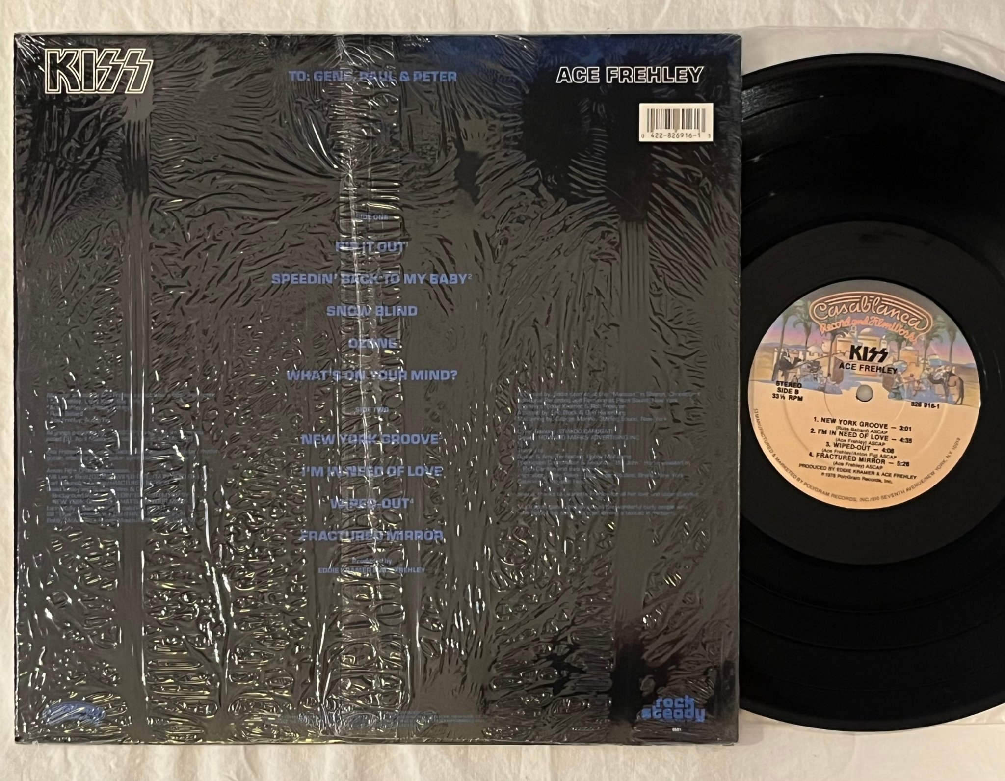 Omslagsbild för skivan KISS Ace Frehley LP -78 US CASABLANCA 826 916-1