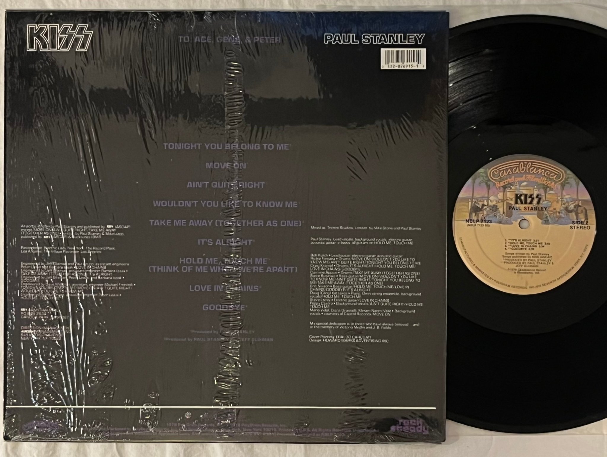 Omslagsbild för skivan KISS Paul Stanley LP -78 US CASABLANCA NBLP 7123