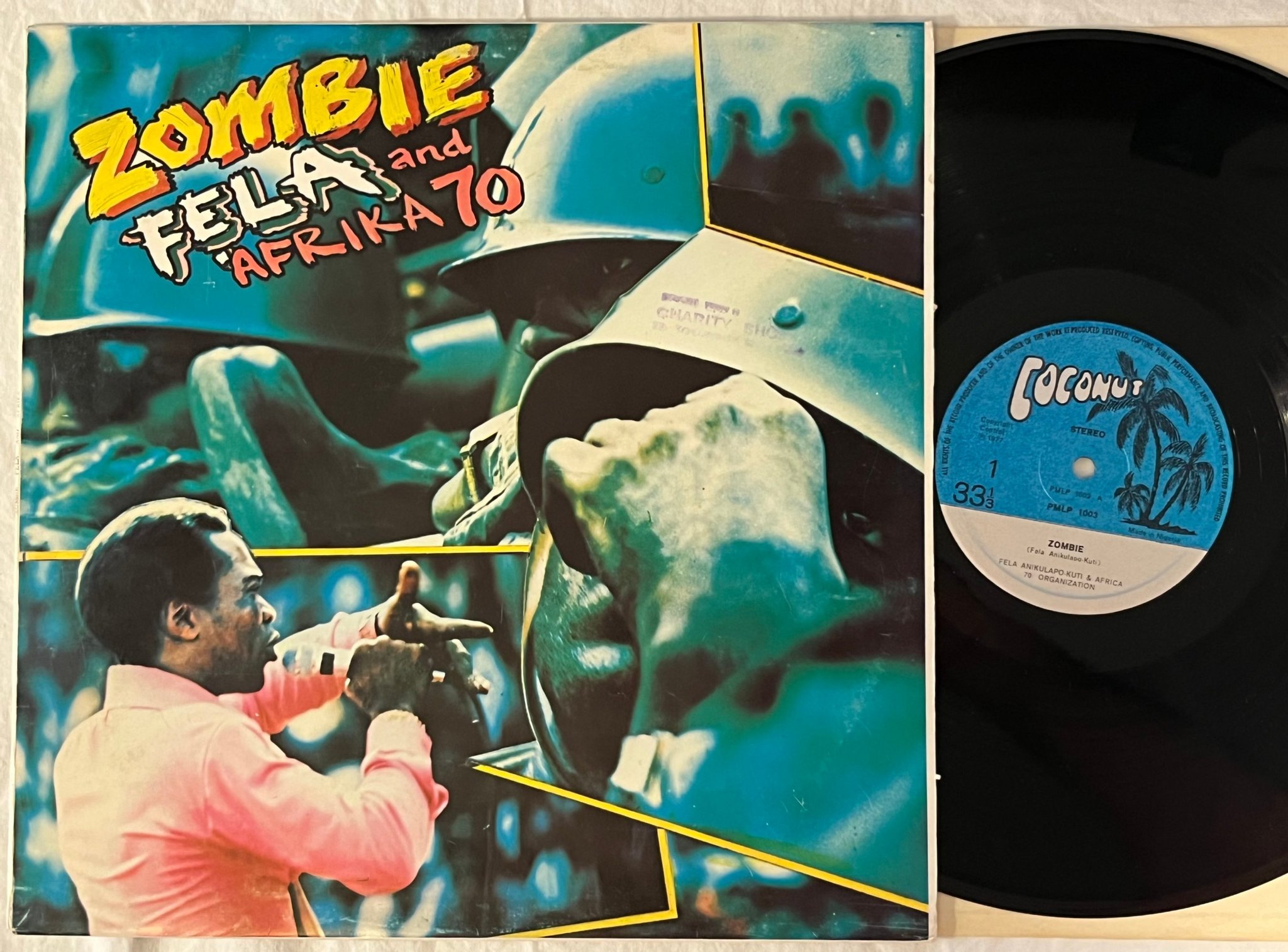 Omslagsbild för skivan FELA KUTI Zombie LP -77 Nigeria COCONUT PMLP 1003 *** MEGA RARE AFRO BEAT ***
