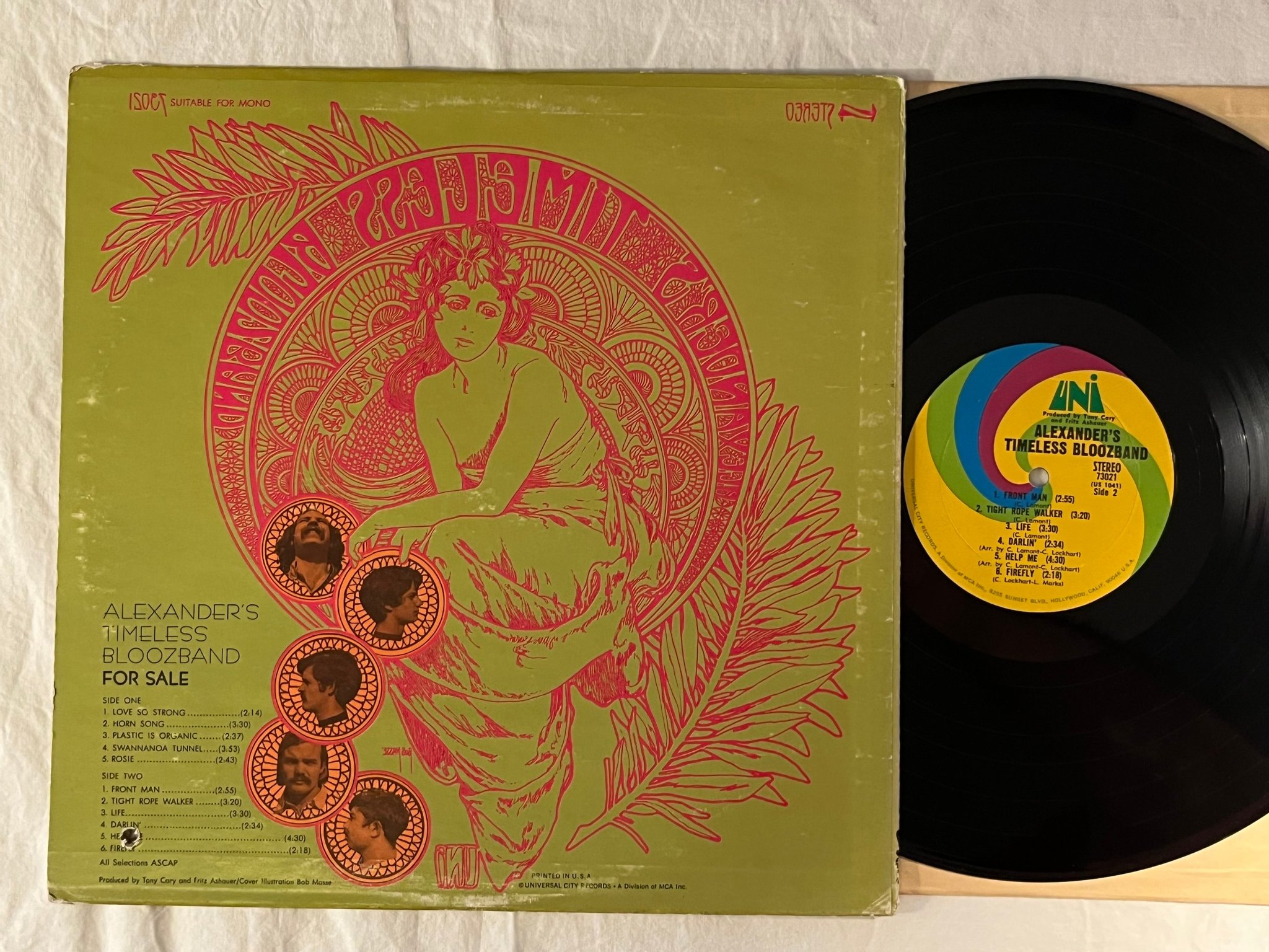Omslagsbild för skivan ALEXANDER'S TIMELESS BLOOZBAND For Sale LP -68 US UNI 83021 ** PSYCH **