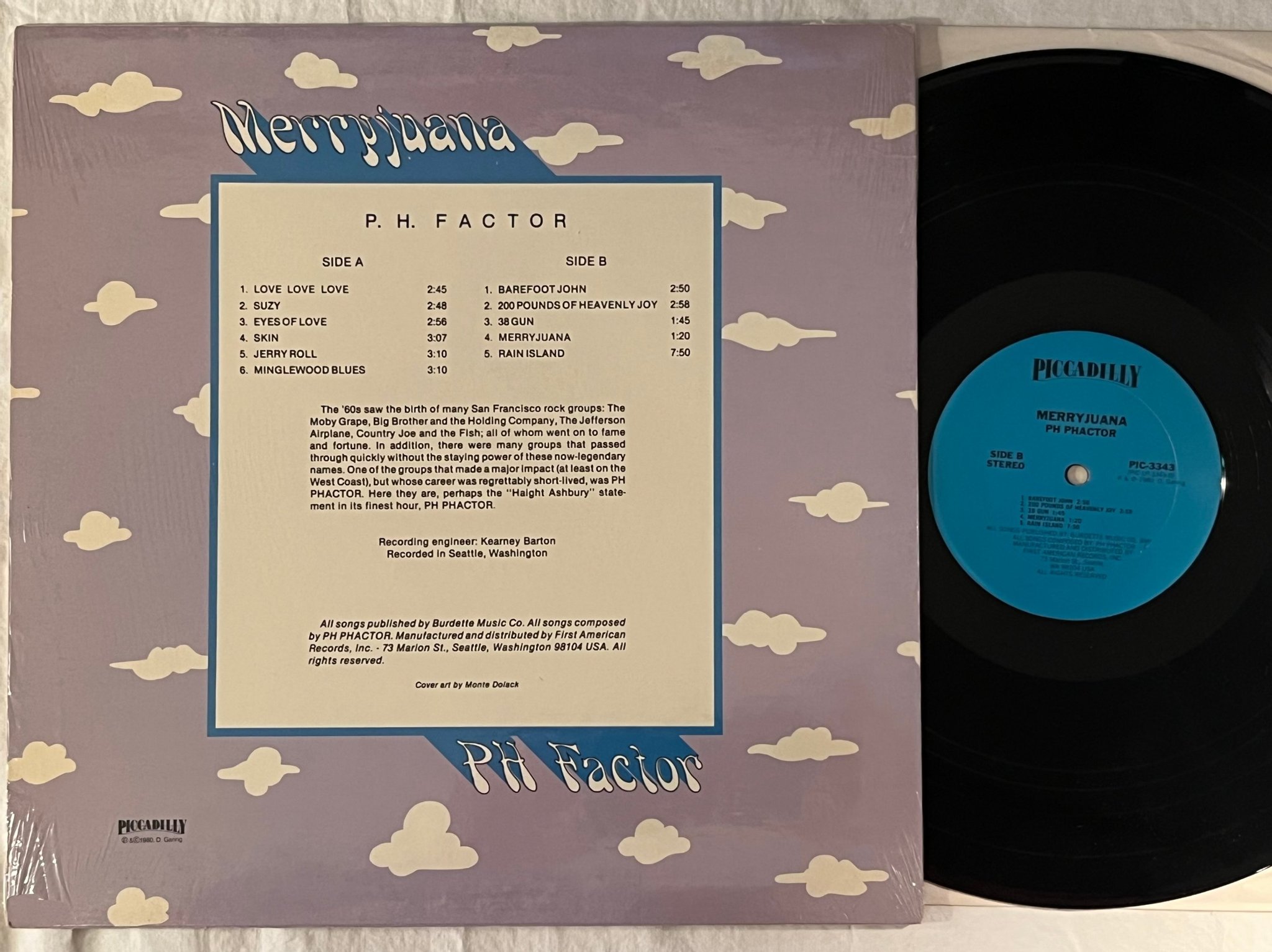 Omslagsbild för skivan PH FACTORY Merryjuana LP -80 US pic-a-dilly PIC 3343 ** rare psych / jug band **