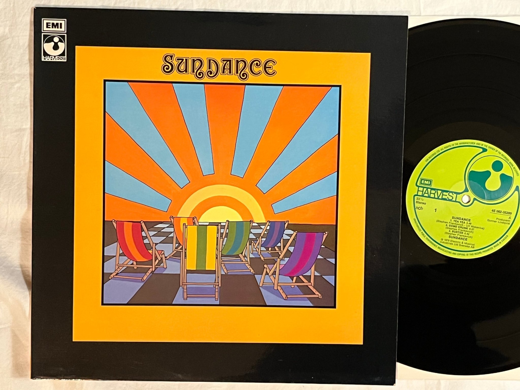Omslagsbild för skivan SUNDANCE s/t LP -76 Swe HARVEST E 062-35289 *** RARE JAZZ-FUNK ***