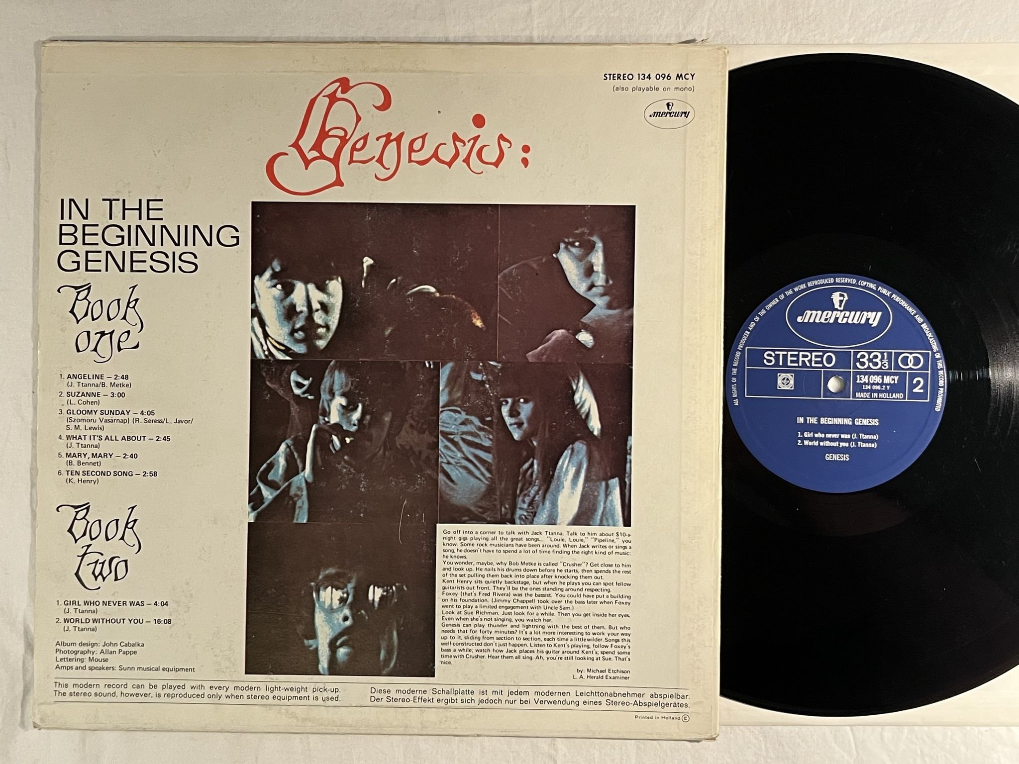 Omslagsbild för skivan GENESIS In The Beginning LP -69 Hol MERCURY 134 096 MCY