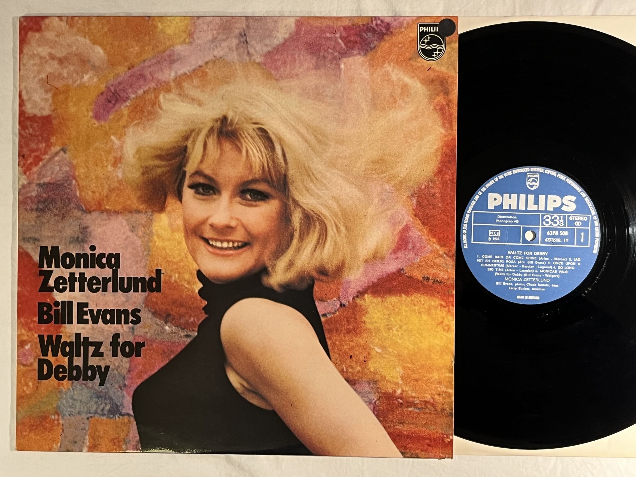 Omslagsbild för skivan MONICA ZETTERLUND Waltz For Debby LP -73 Swe PHILIPS 6378 508 *** CLASSIC ***