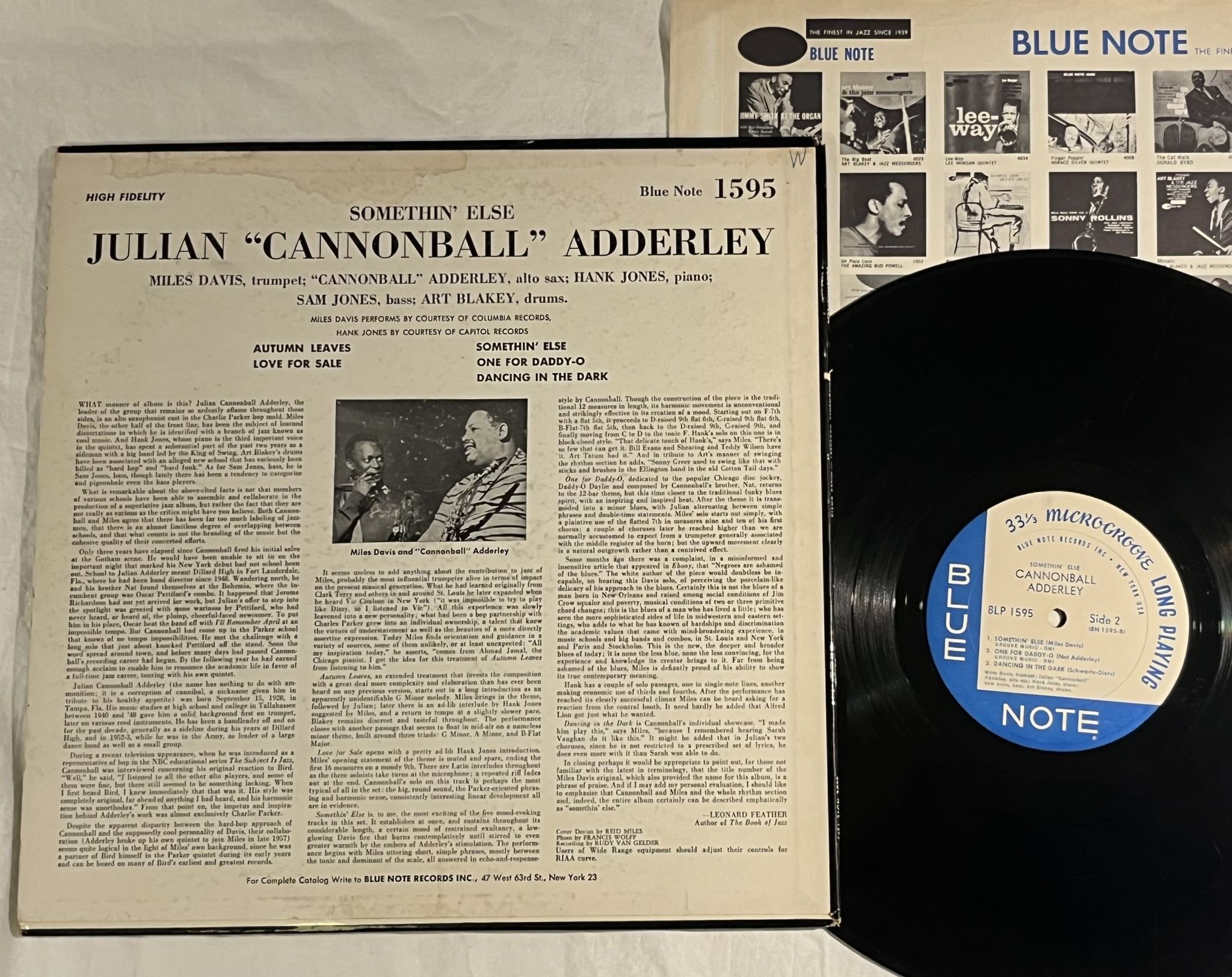 Omslagsbild för skivan CANNONBALL ADDERLEY somethin' else LP -62 US BLUE NOTE BLP 1595 ** NY Adress **