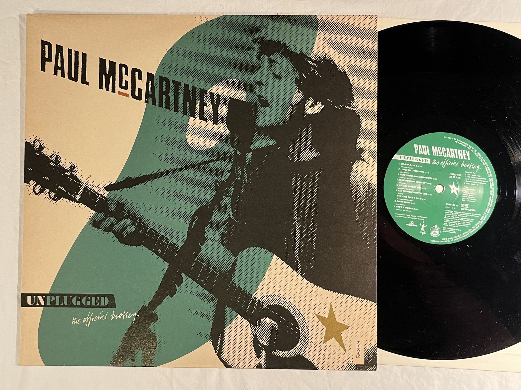 Omslagsbild för skivan PAUL McCARTNEY Unplugged (The Official Bootleg) LP -91 PARLOPHONE 7964131
